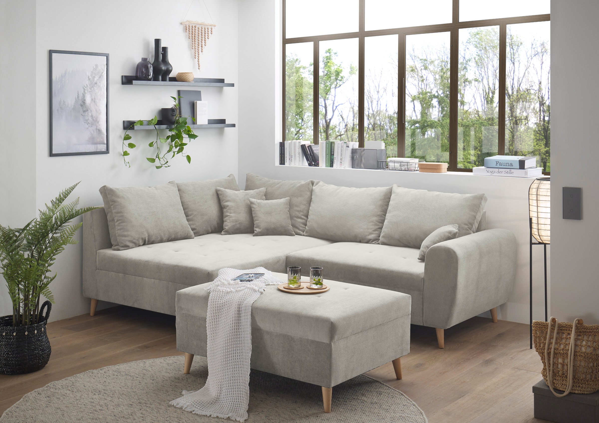 ED EXCITING DESIGN Ecksofa "Calanda L-Form", mit Hocker, frei im Raum stell günstig online kaufen