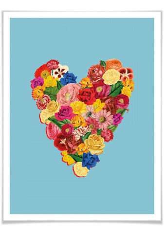 Wall-Art Poster »Blumen Herz«, Herz, (1 St.) kaufen