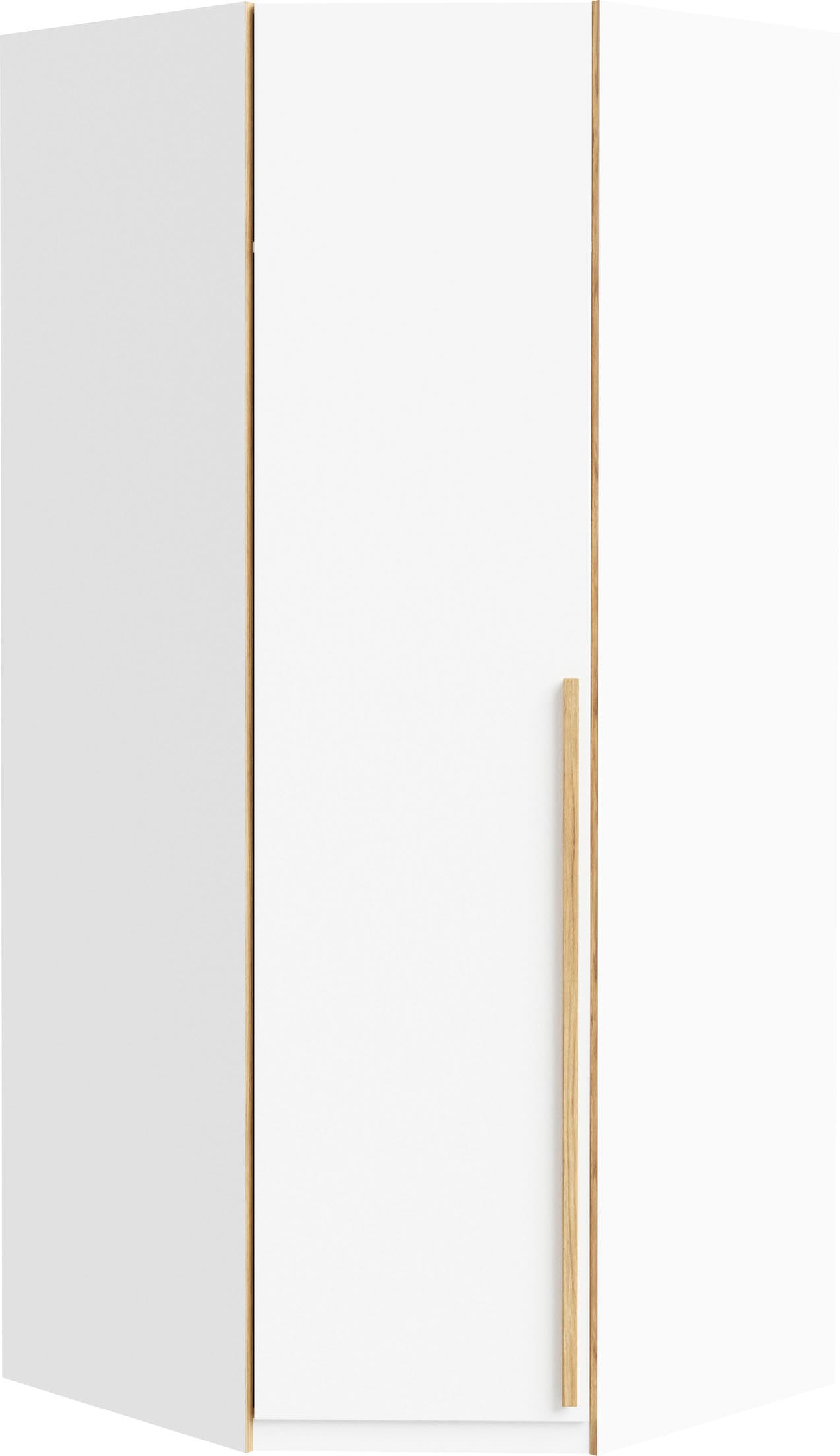 FORTE Eckschrank »TOPSELLER! Kleiderschrank, 4 Einlegeböden, Kleiderstange aus Metall«, (Maße: B/H/T ca. 128/215/103cm), Türanschlag rechts/ links wechselbar, Stauraumwunder