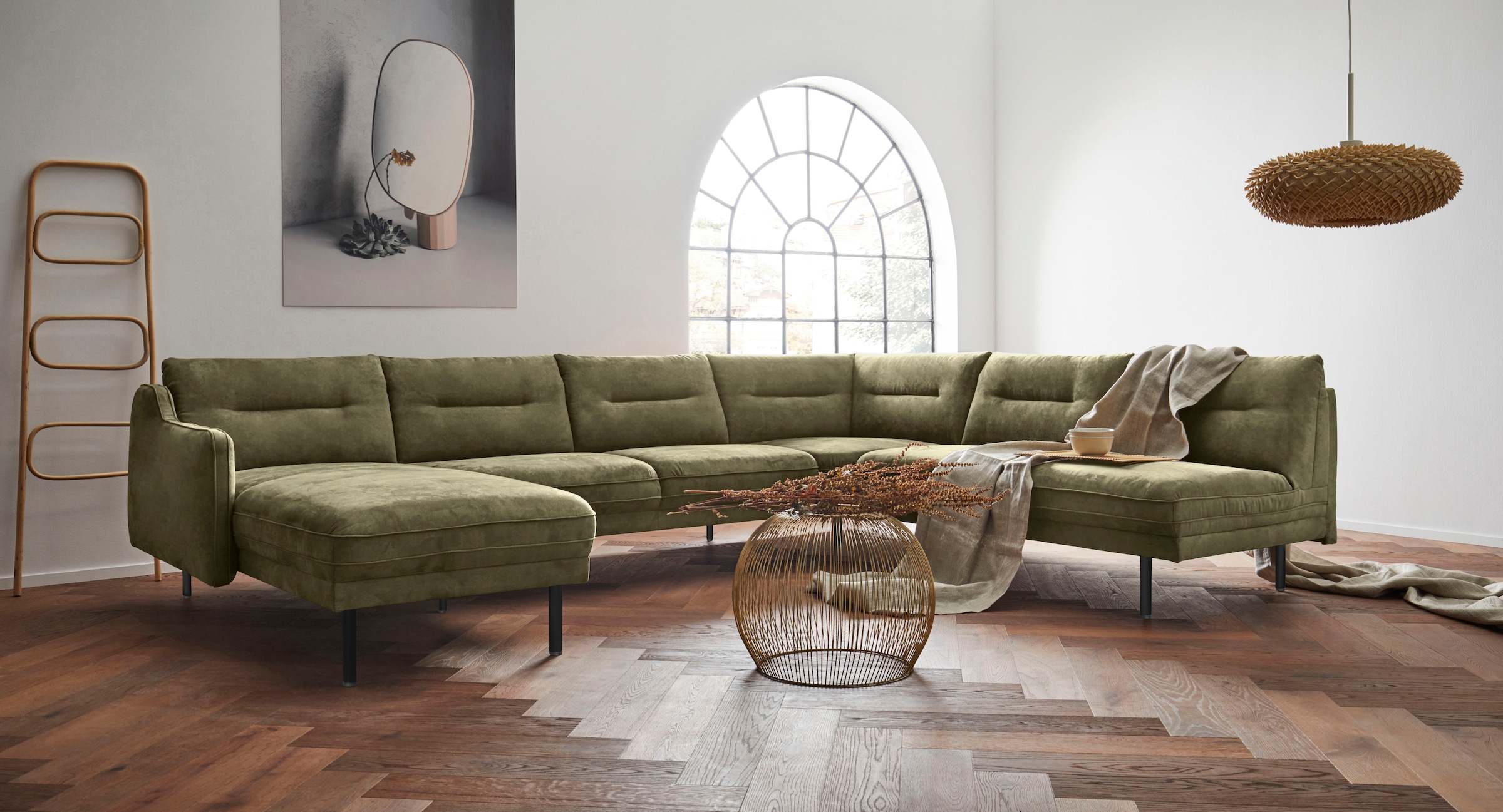 OTTO home Wohnlandschaft "Nordfyn U-Form" edles Design in 3 Bezugsqualitäten