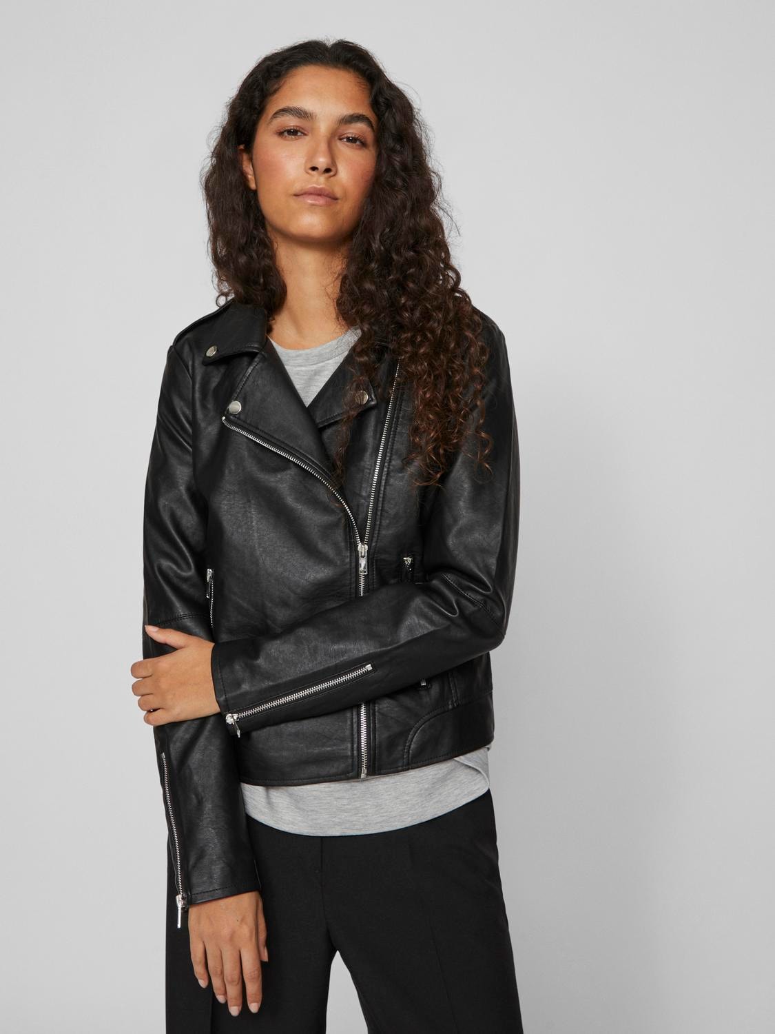 Vila Lederimitatjacke "VICARA COATED JACKET - NOOS", mit Biker Details günstig online kaufen