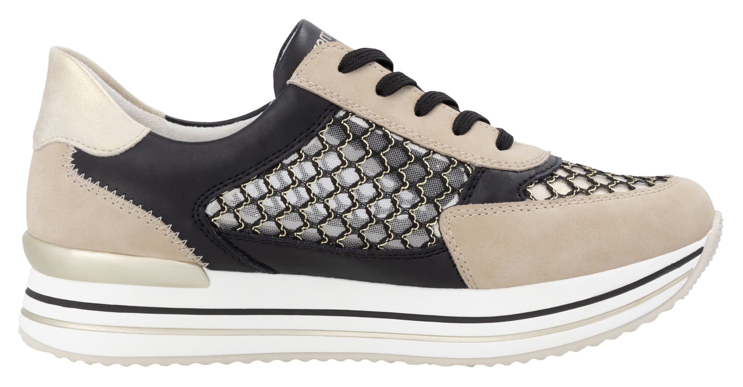 Remonte Plateausneaker, Freiezitschuh, Halbschuh, Schnürschuh, vegan, Kontrastbesatz