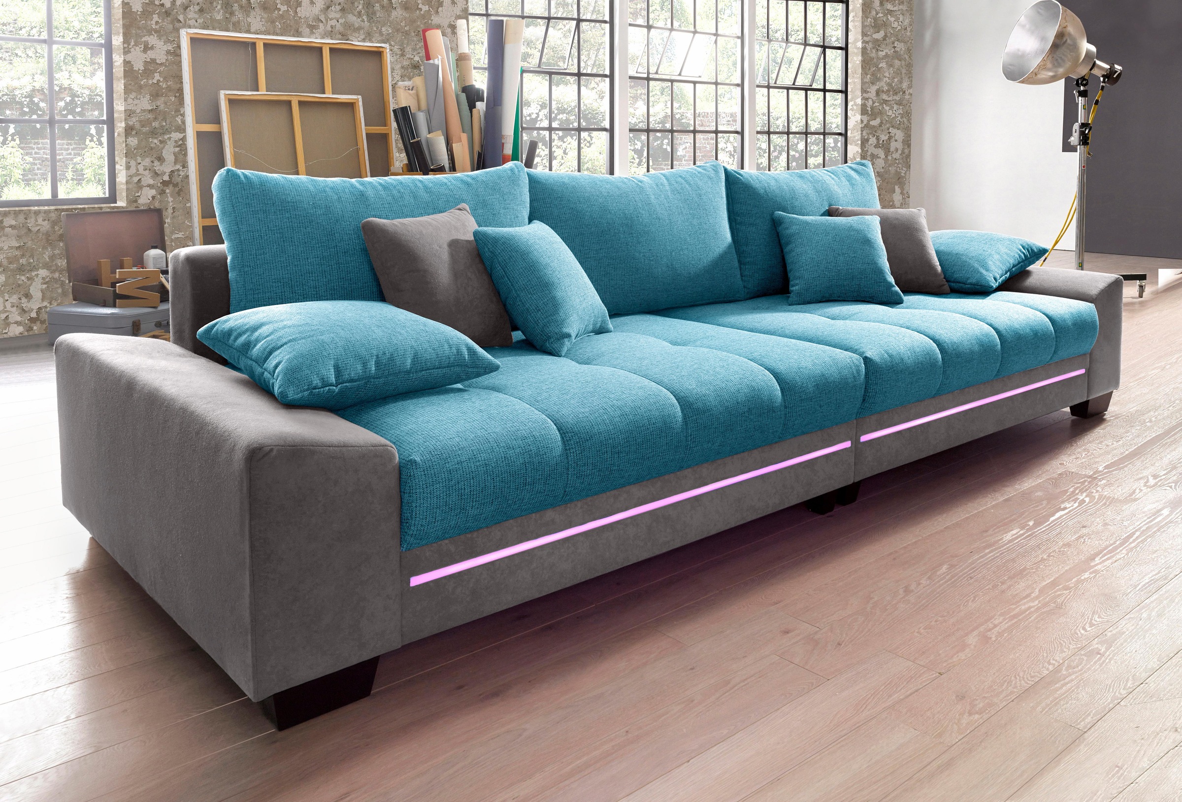 Mr. Couch Big-Sofa »Nikita«, wahlweise mit Kaltschaum (140kg Belastung/Sitz) und Bluetooth-Sound