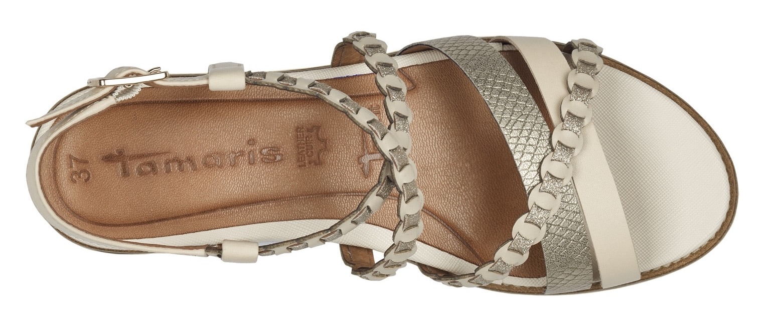 Tamaris Keilsandalette, Riemchensandale, Sommerschuh mit verstellbarer Schnalle