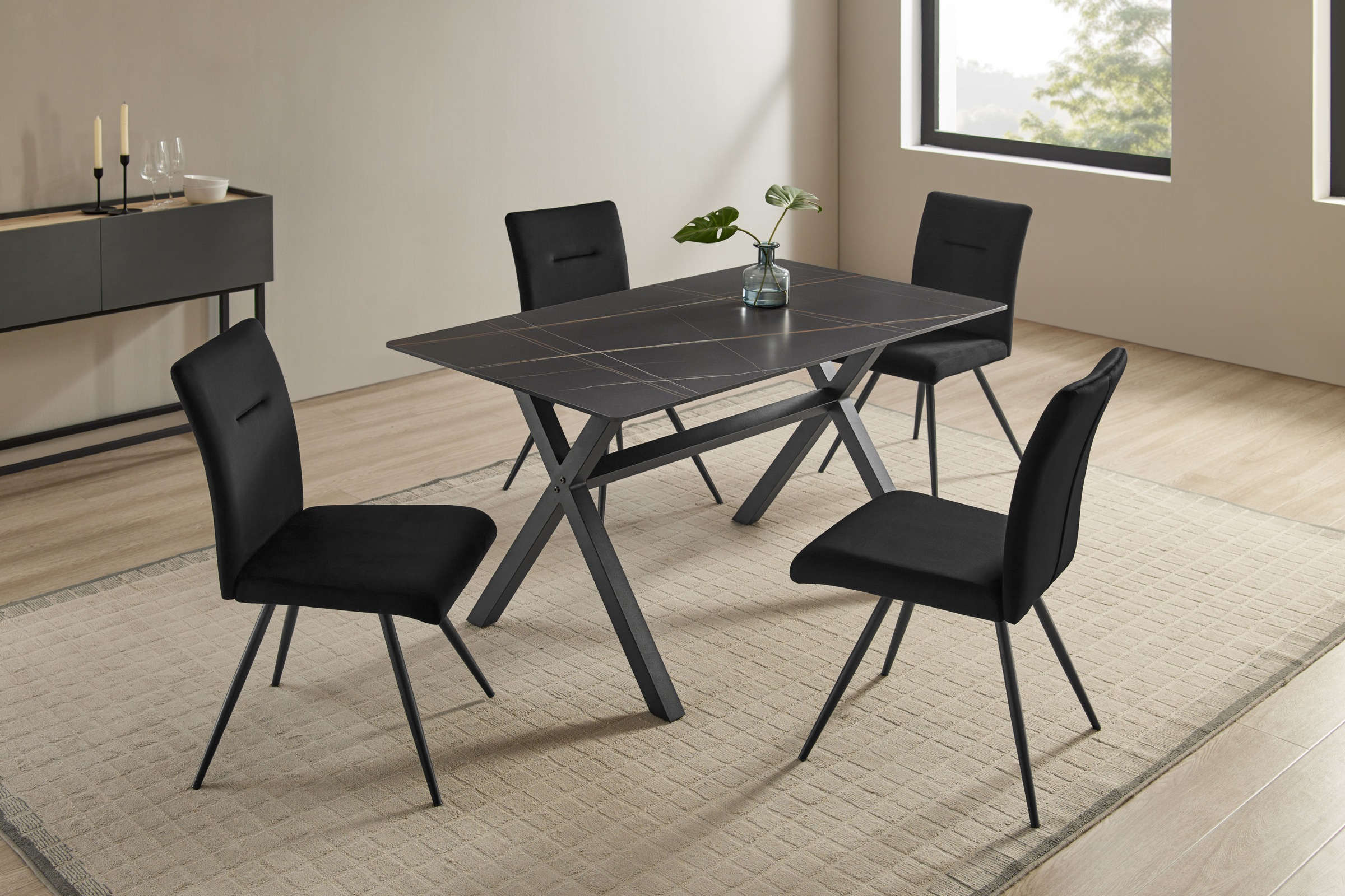 OTTO home Essgruppe "Arye" Set, 140 cm Esstisch + 4 Stühle, 5 Stk. tlg. Sam günstig online kaufen