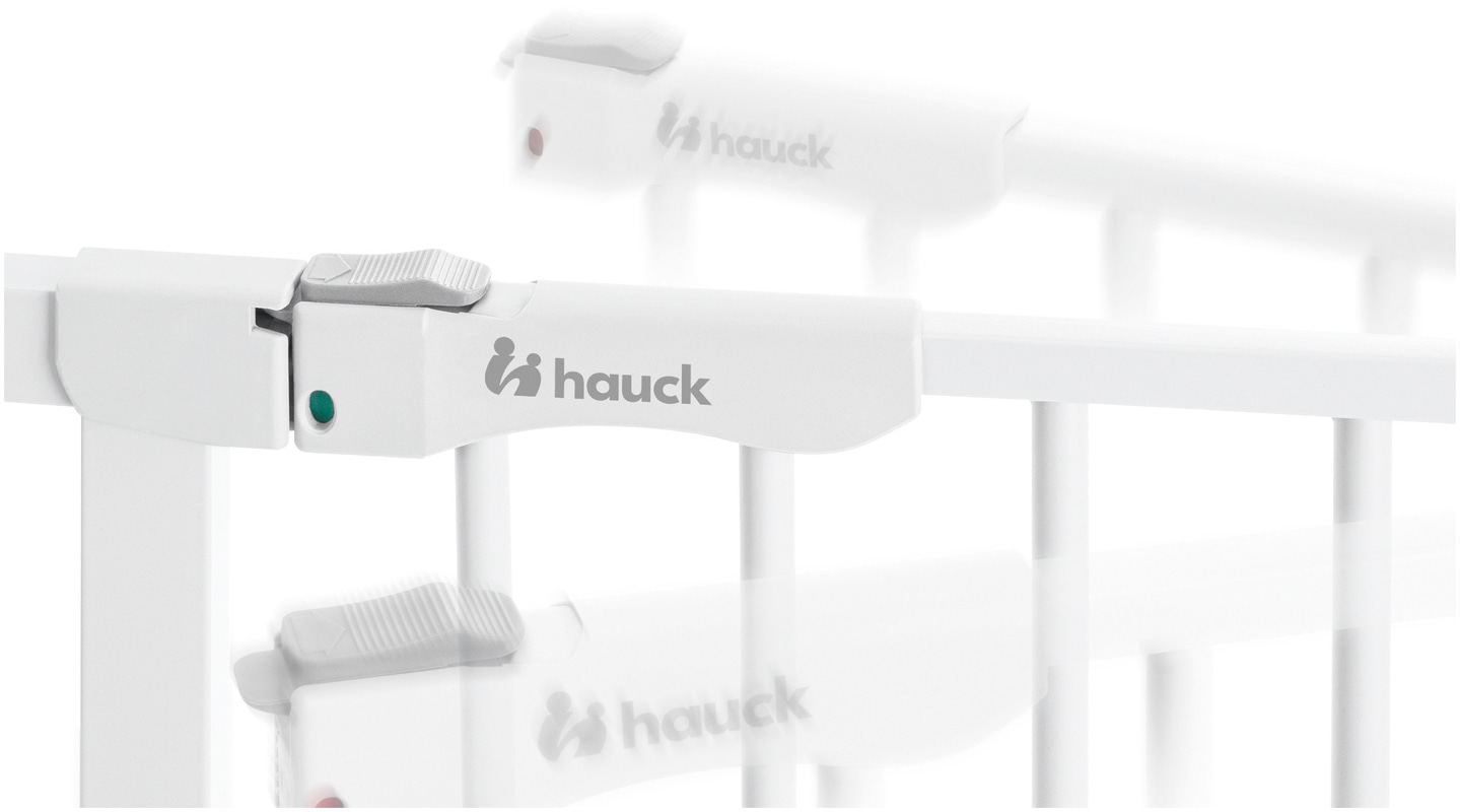 Hauck Türschutzgitter »Clear Step Autoclose 2 Set inklusive Verlängerung 21 cm, White«, auch als Treppenschutzgitter verwendbar; 96-101 cm; flacher Durchgang