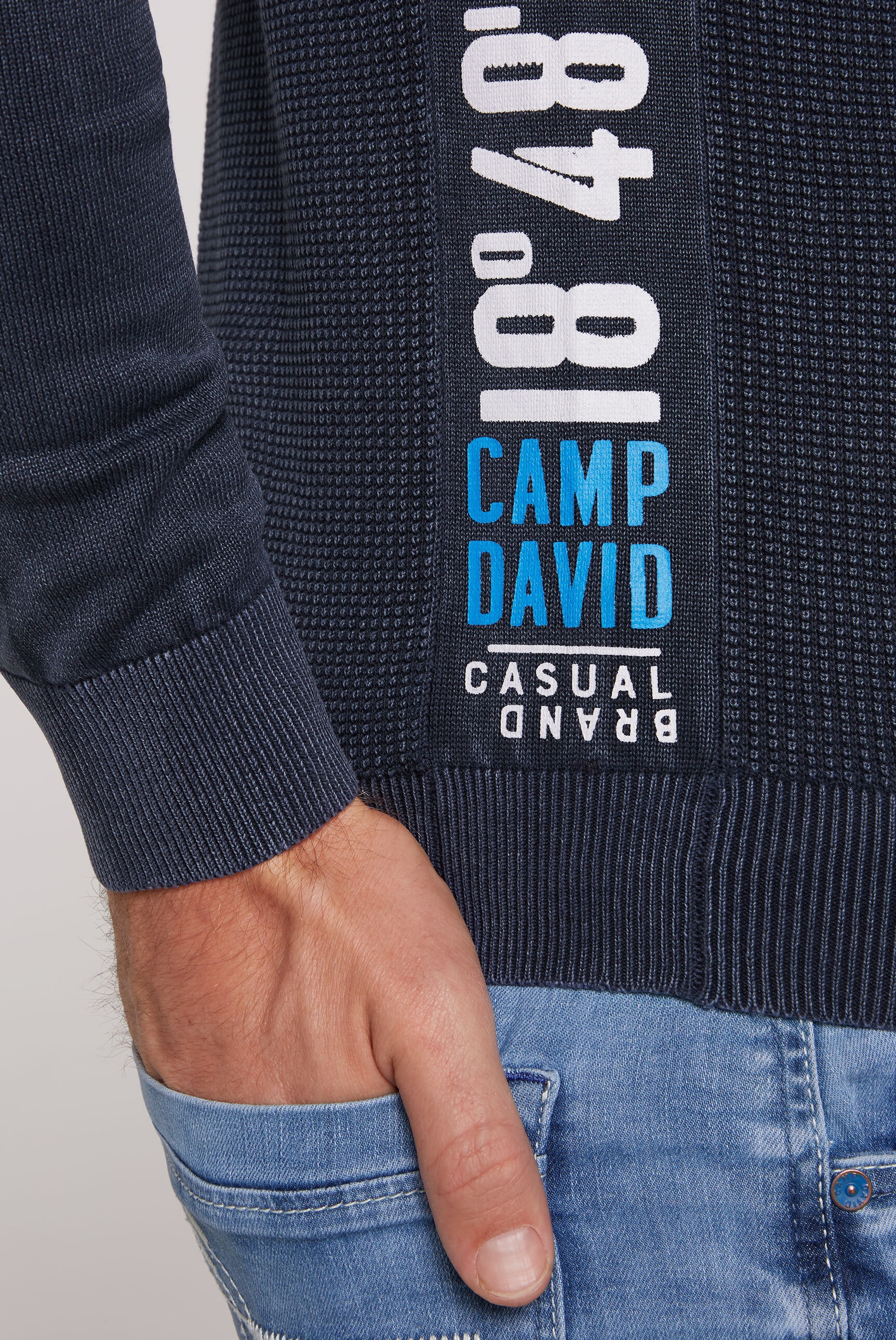 CAMP DAVID Rundhalspullover, mit nach außen gekehrten Nähten ▷ kaufen | BAUR