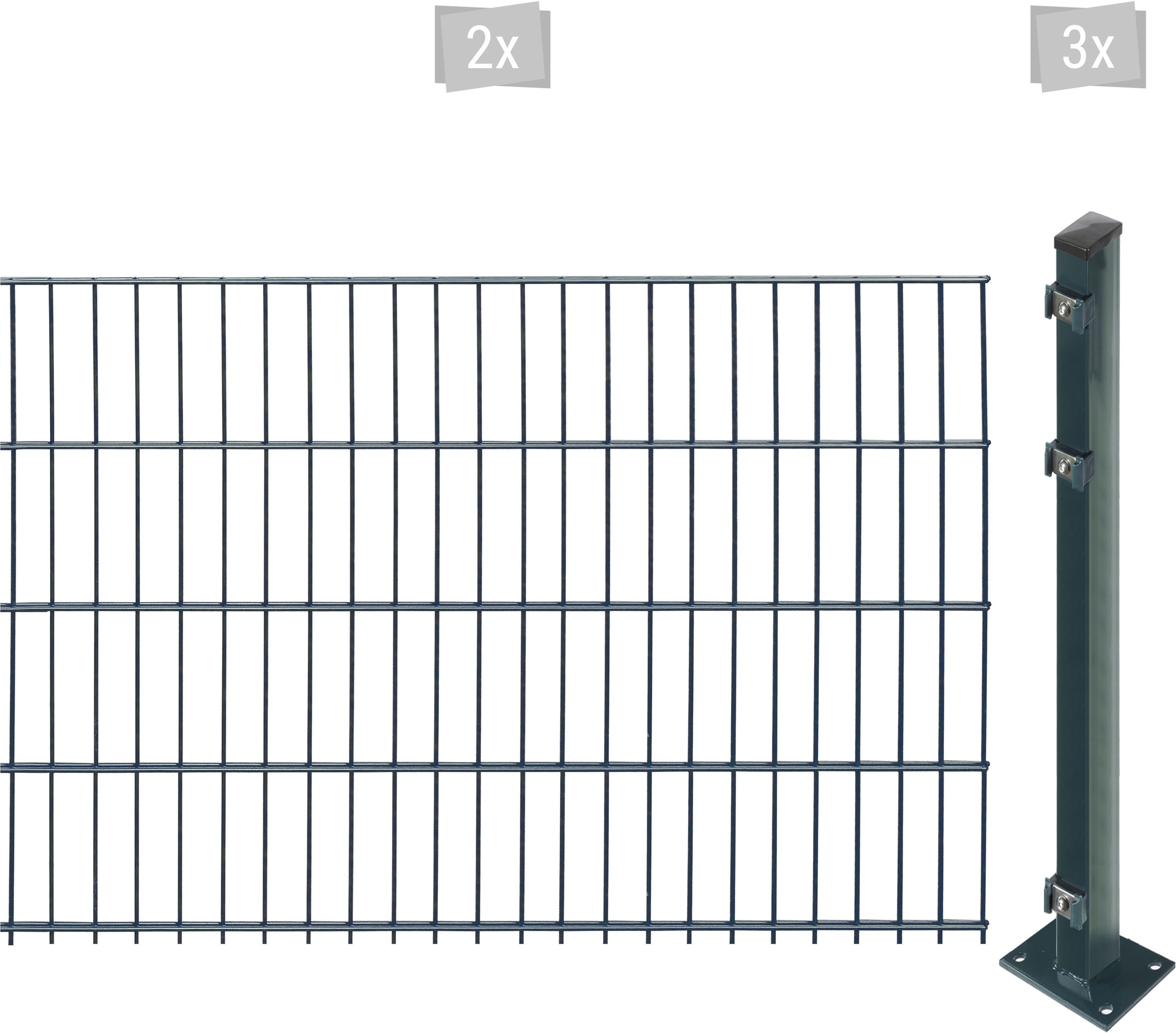 Arvotec Doppelstabmattenzaun "EASY 83 zum Aufschrauben", Zaunhöhe 83 cm, Zaunlänge 2 - 60 m