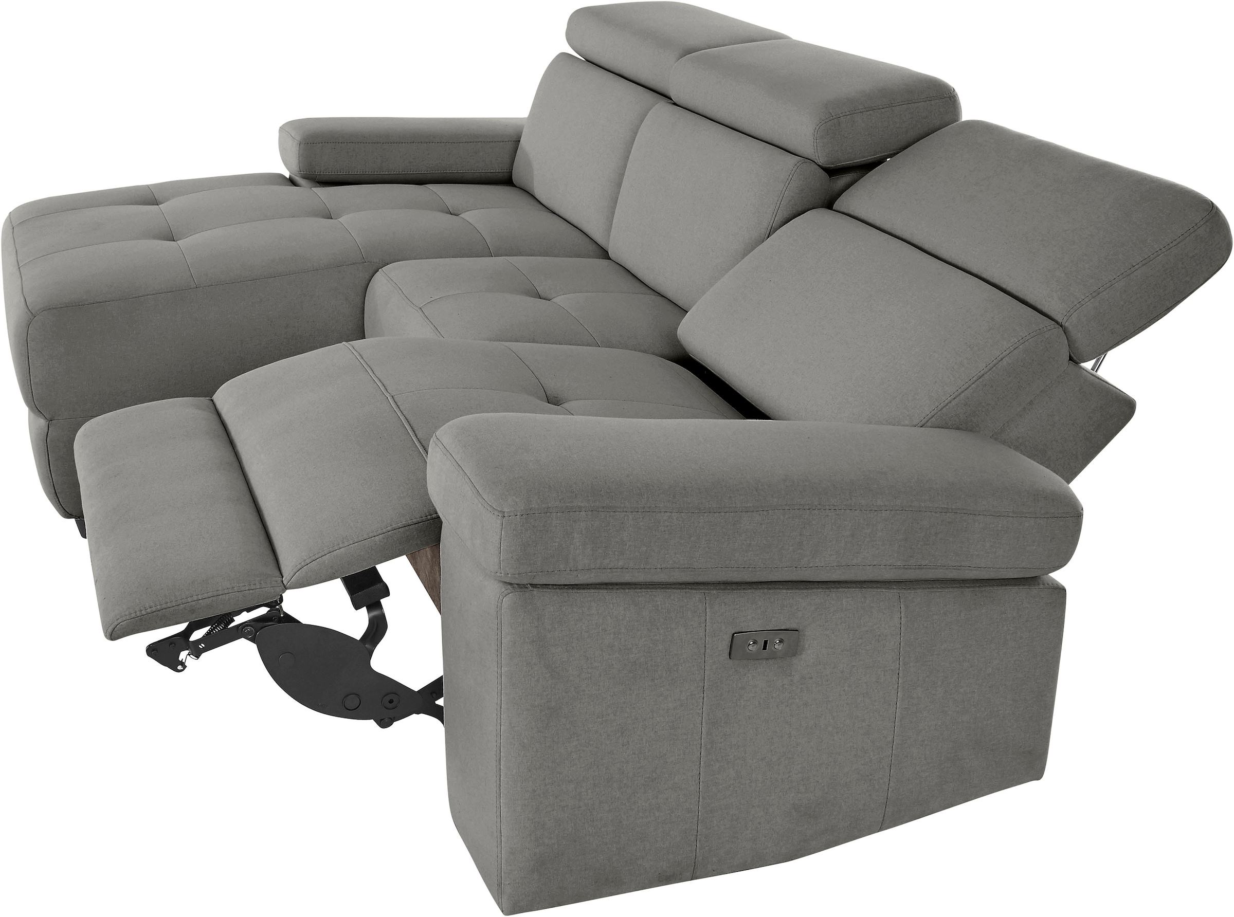 Places of Style Ecksofa »Kilado, L-Form,«, mit Relaxfunktion, verstellbarer Armlehne, Kopfteilverstellung