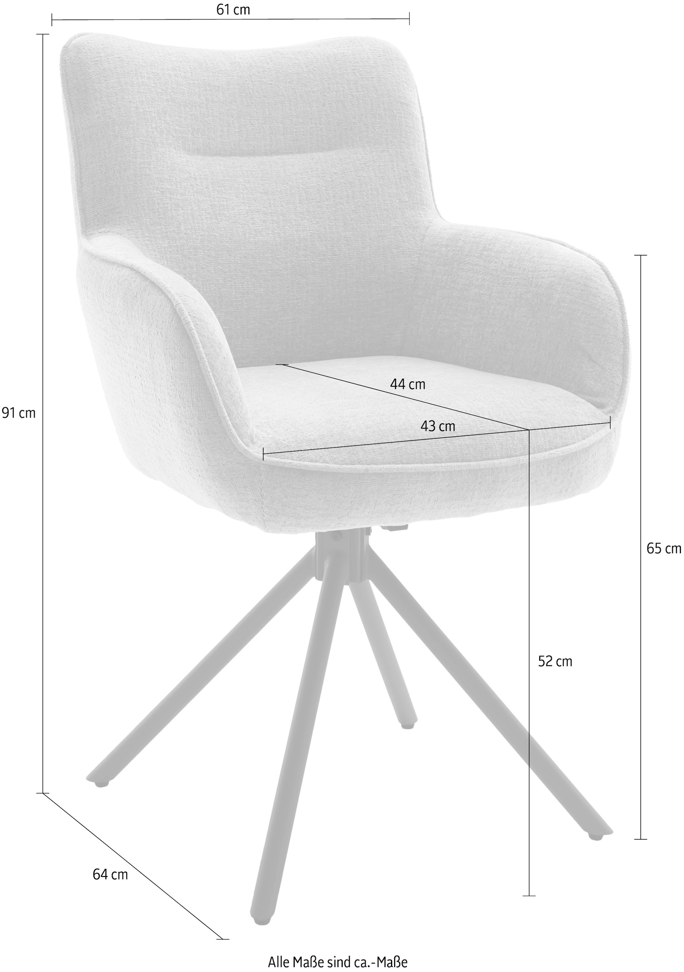MCA furniture 4-Fußstuhl (Set) 2 Stk.180° drehbar, Taschenfederkern