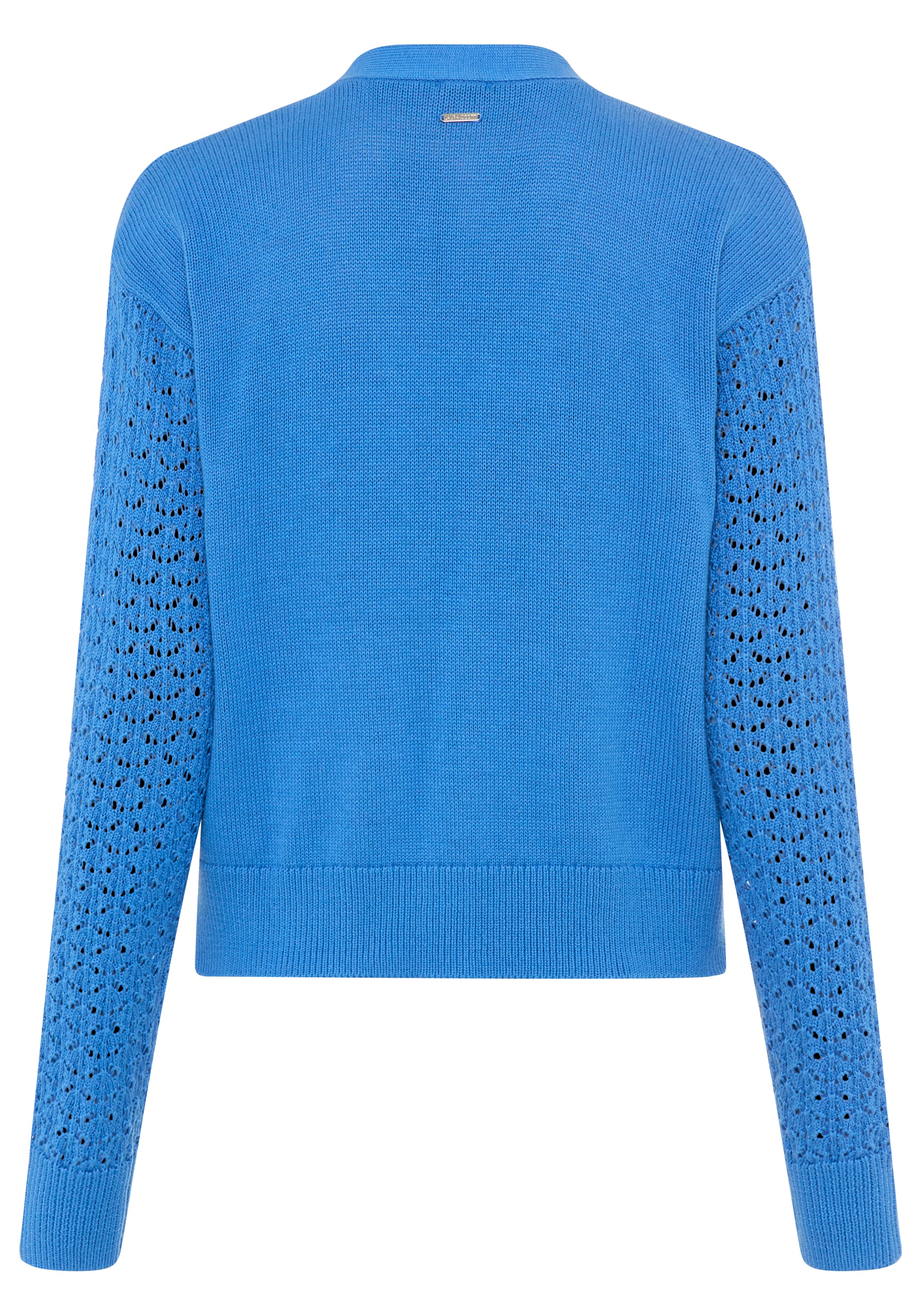 Laura Scott Strickjacke mit femininen Ajourärmeln und V-Ausschnitt