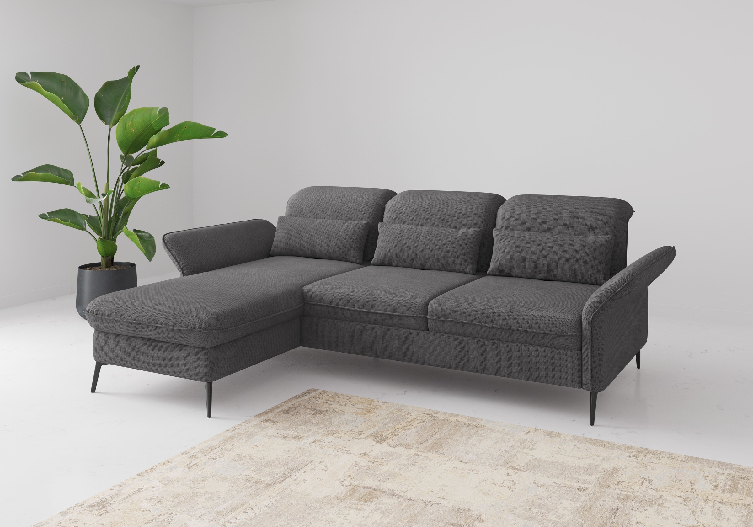 sit&more Ecksofa "Emely, inkl. Sitztiefenverstellung", wahlweise mit Bettfu günstig online kaufen