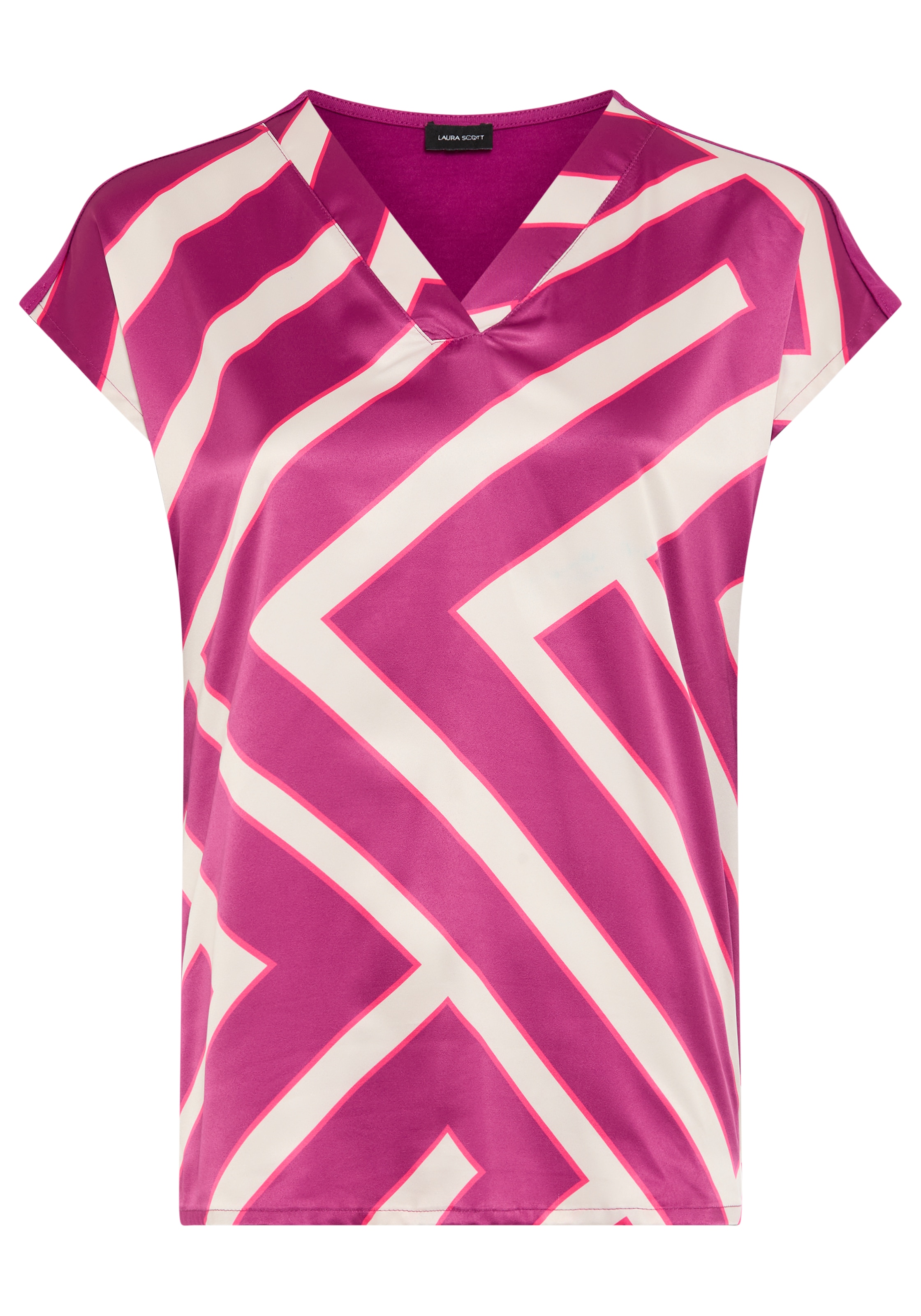 Laura Scott Satinbluse im Materialmix, vorne Satin, hinten weicher Jersey