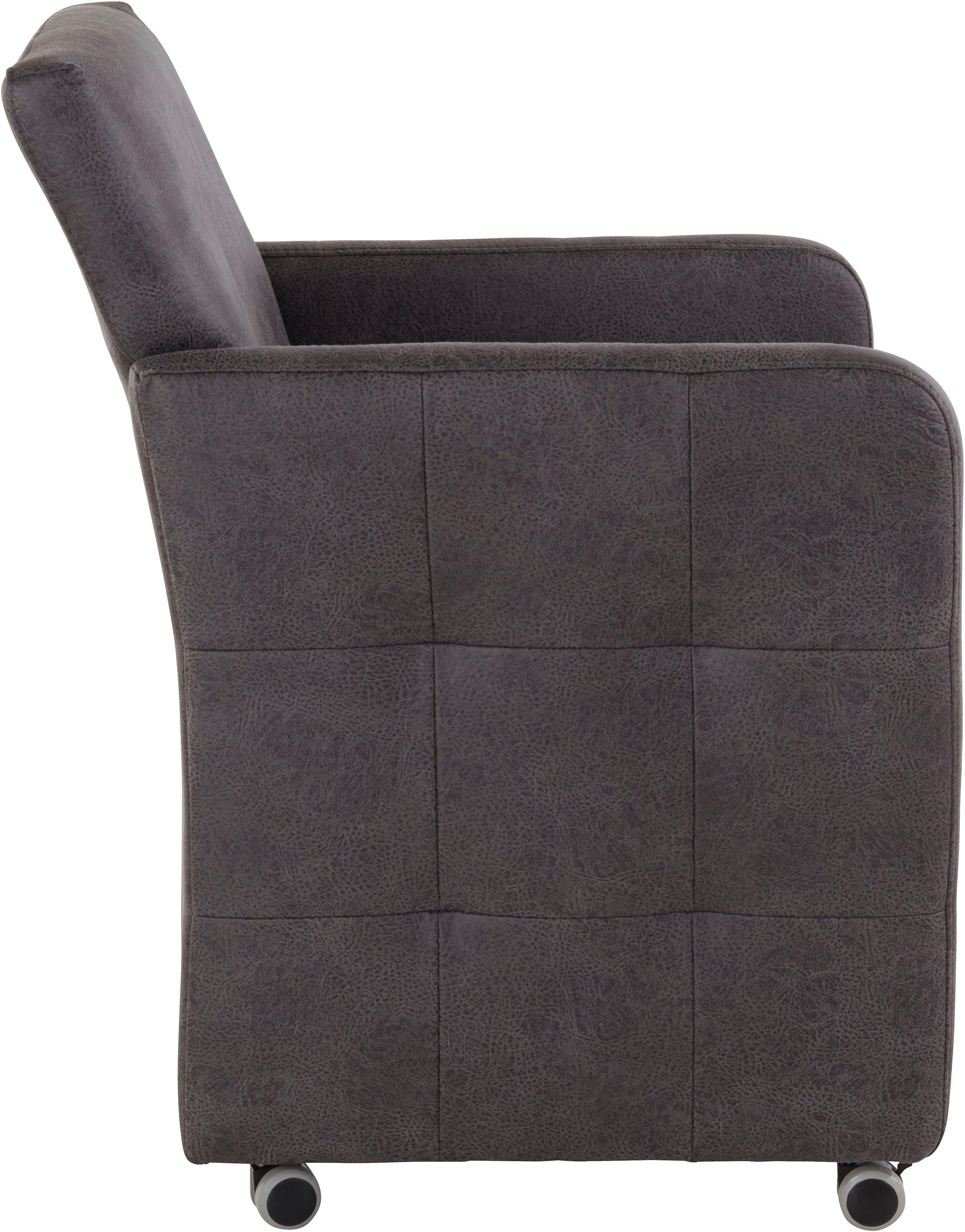 exxpo - sofa fashion Sessel »Barista Clubsessel auf Rollen, schmale Armlehnen, aktuelles Design«, bequem und komfortabel, Breite 61 cm