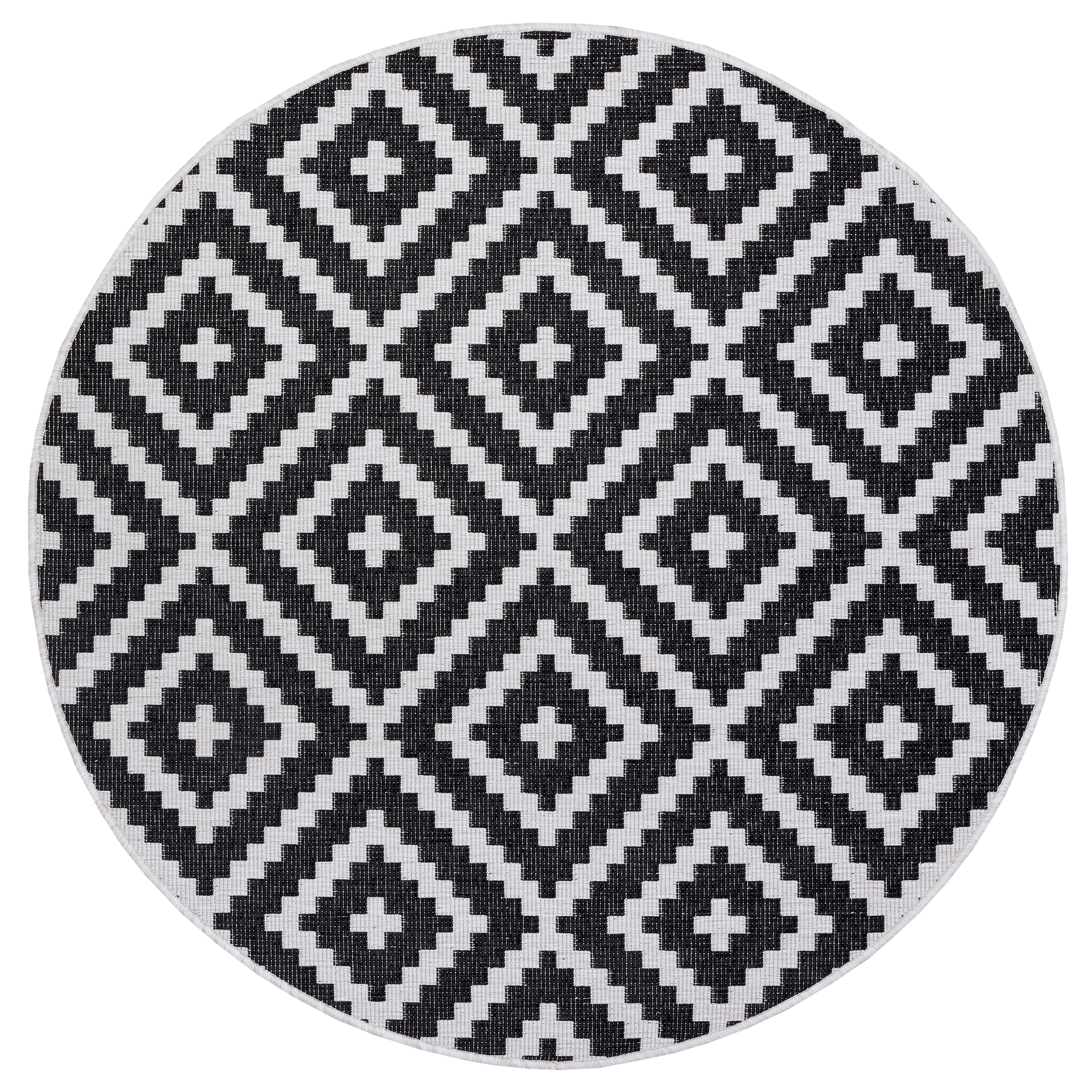 my home Teppich »Ronda Wendeteppich«, rund, 5 mm Höhe, Sisal-Optik, Flachgewebe, In- und Outdoor, geometrisches Boho Design