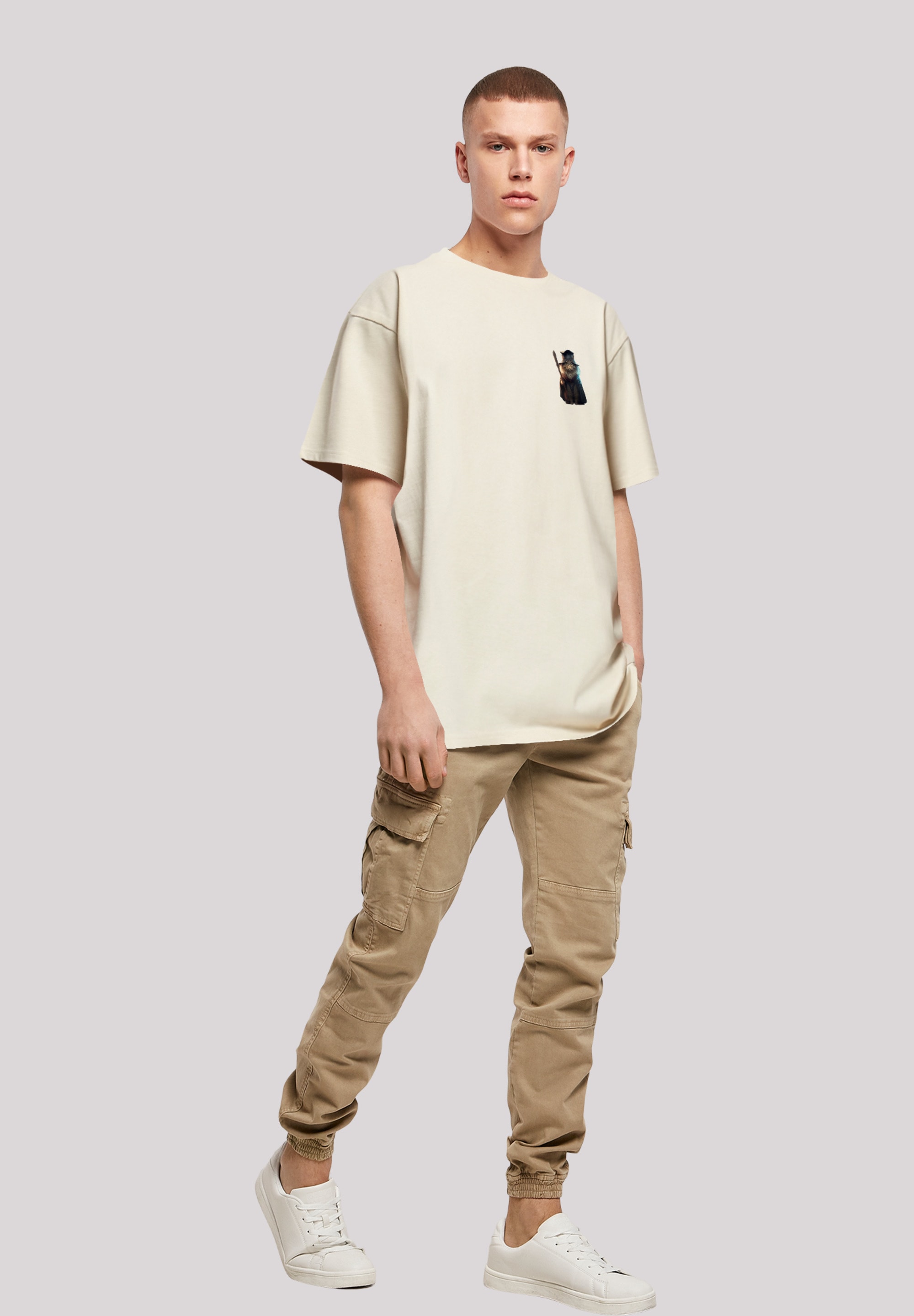 F4NT4STIC T-Shirt »Wizard Cat OVERSIZE TEE«, Print