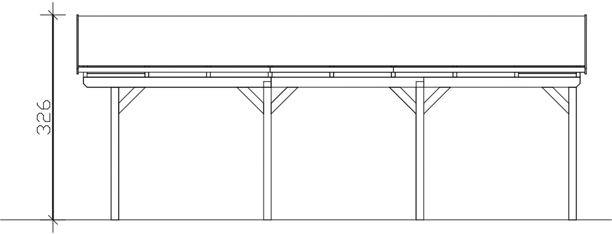 Skanholz Einzelcarport »Fichtelberg«, 379 cm, Anthrazit