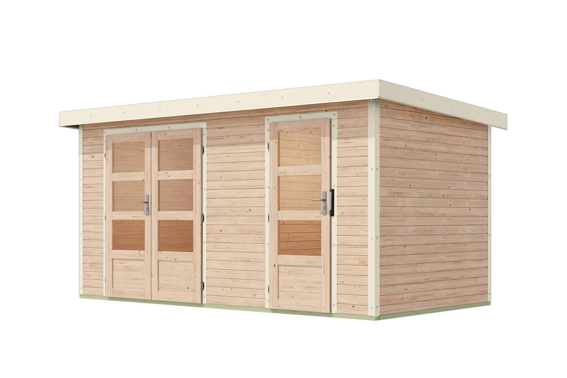 Karibu Gartenhaus »"Merkur A"« langlebige Kombination aus Holz- und Metallelementen