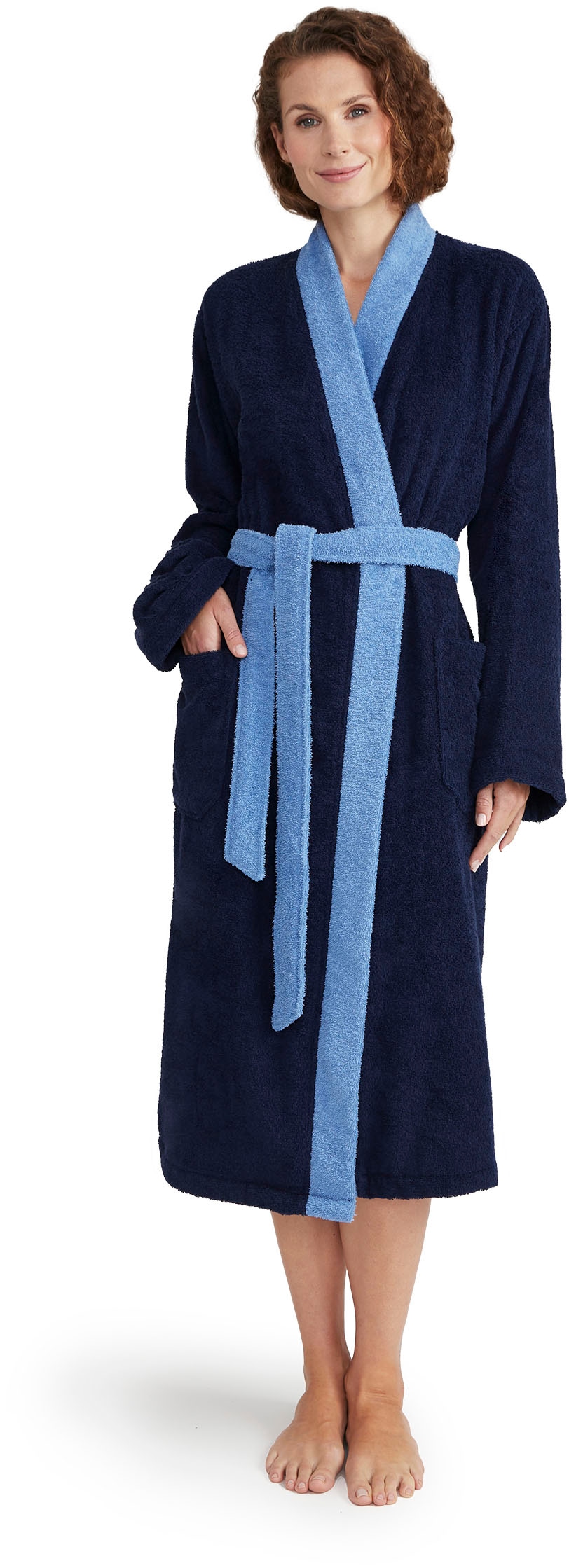 Möve Unisex-Bademantel »Superwuschel Kimono mit Blende«, (1 St.), ideal für Sauna & Spa, Hotelbademantel