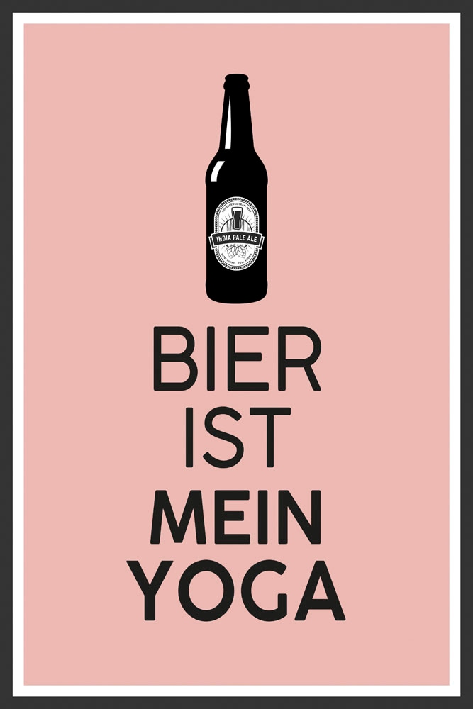 queence Metallbild "Bier Yoga", Schriftzüge-Schriftzug-Sprüche-Sprüche & Te günstig online kaufen