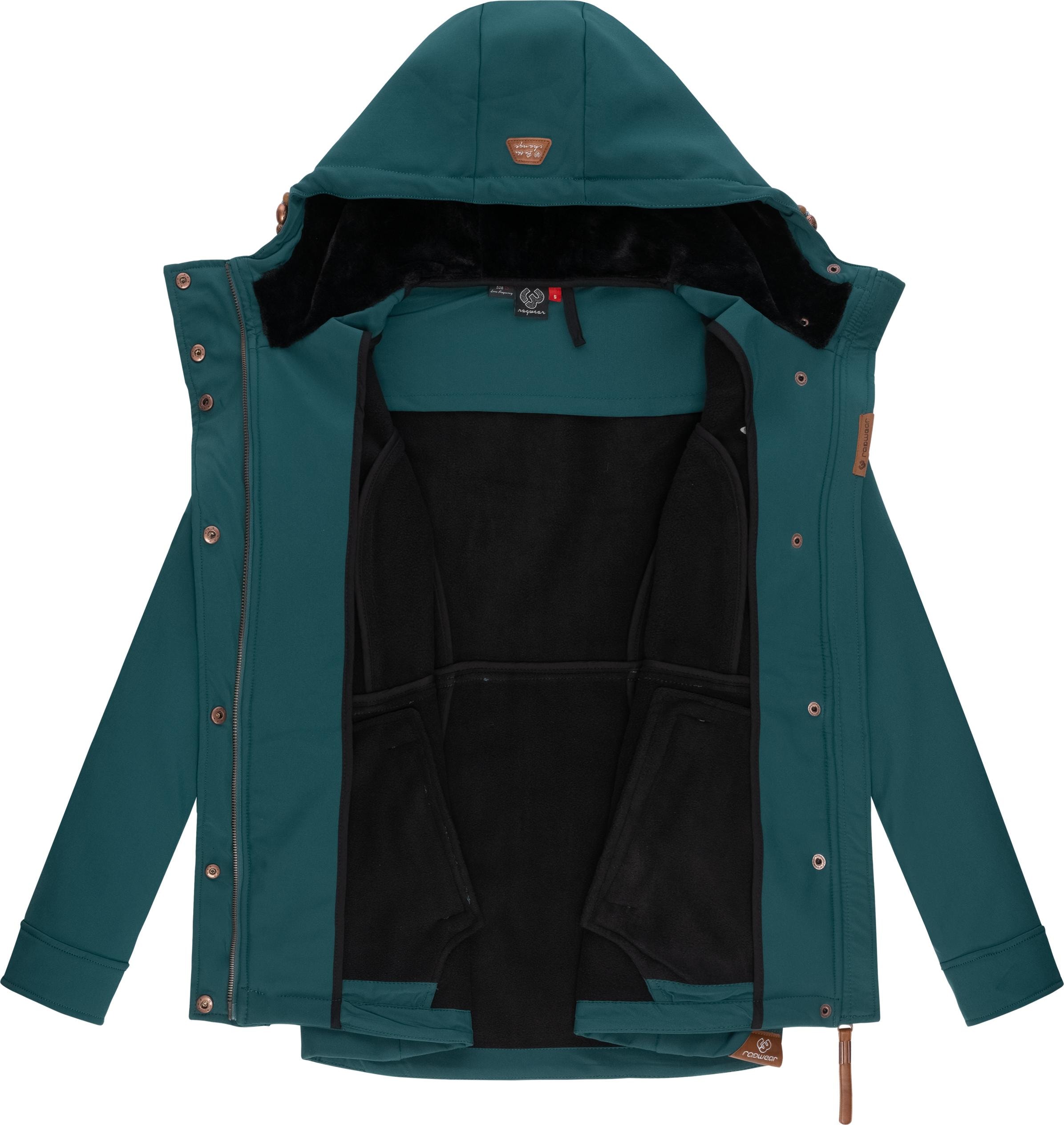 Ragwear Softshelljacke »Yba«, mit Kapuze, sportliche Damen Outdoorjacke mit Kapuze