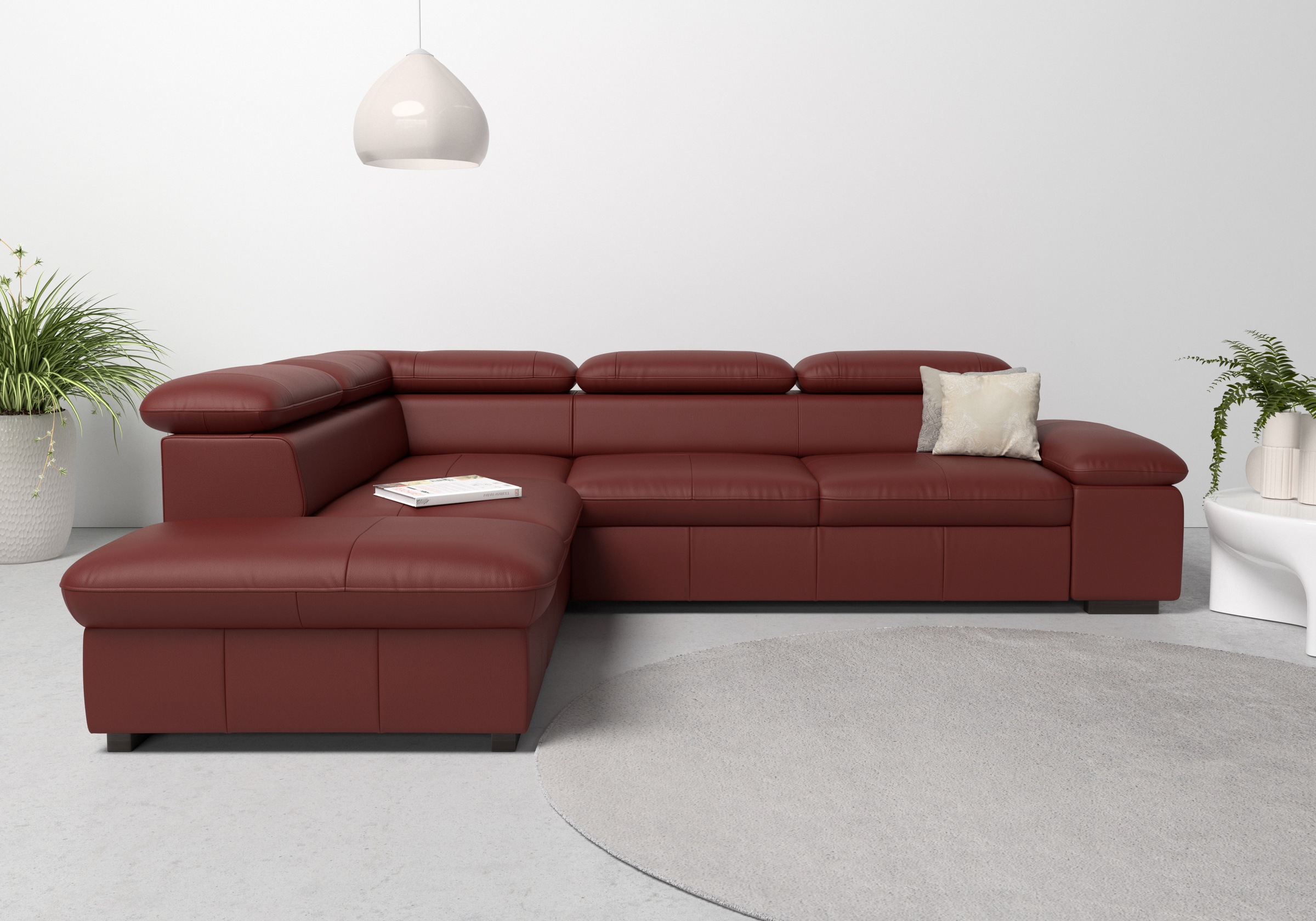 Home affaire Ecksofa »Alberto L-Form«, mit Kopfteilverstellung, wahlweise mit Bettfunktion