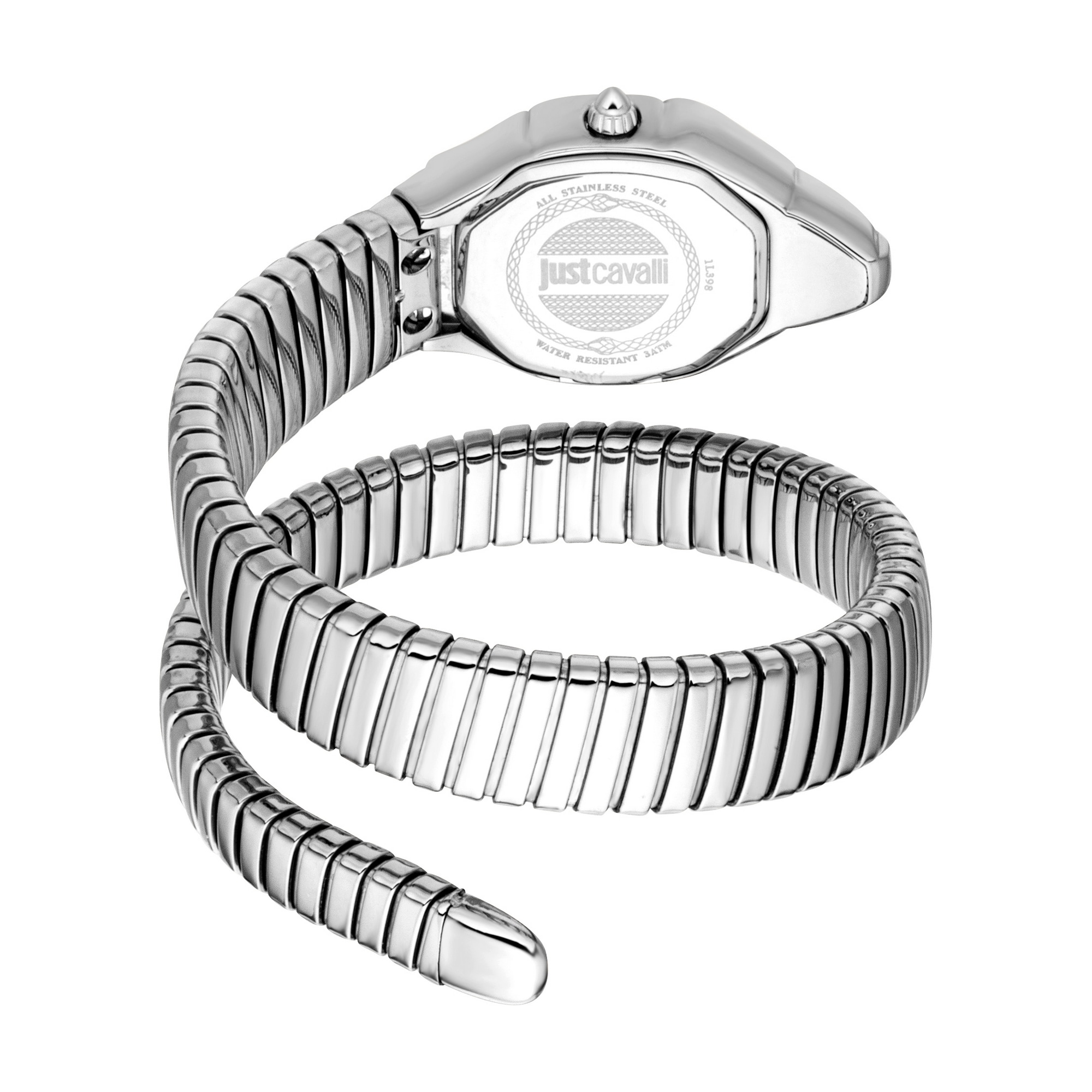 Just Cavalli Time Quarzuhr »Signature Snake« Armbanduhr, Edelstahlarmband, analog