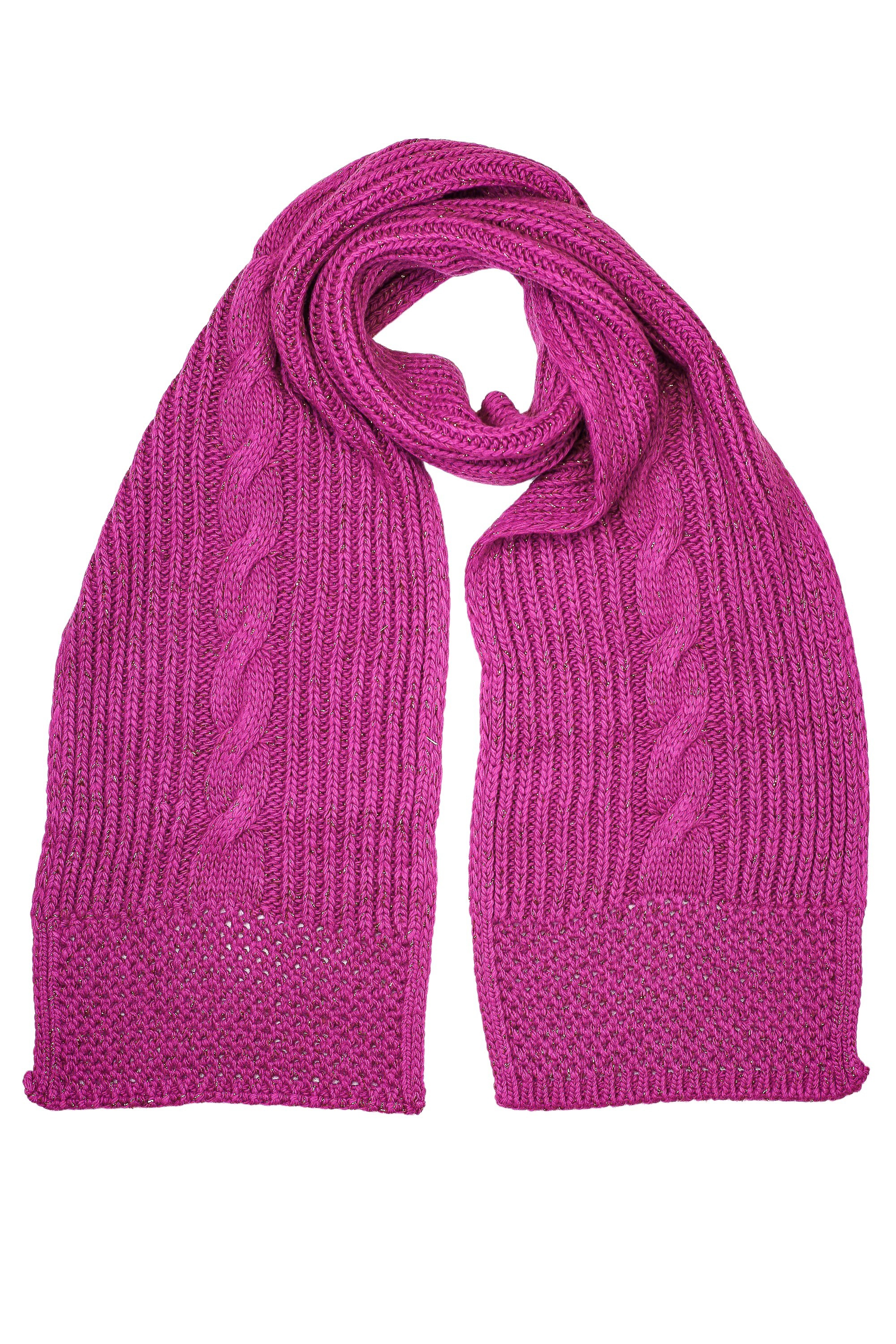 Damen Wollschal "Zopf", pink, Basic, COLLEZIONE ALESSANDRO, unifarben, Polyacryl, Modetücher, Made in Italy, warm