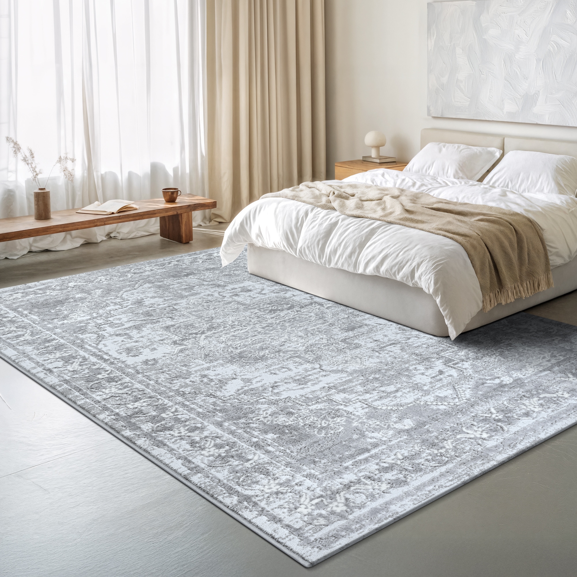 Sanat Teppich »Harmony 3220 , auch als Läufer und rund« rechteckig 12 mm Höhe Wohnzimmer, Kurzflor, modern,  Orient Optik, Schlafzimmer
