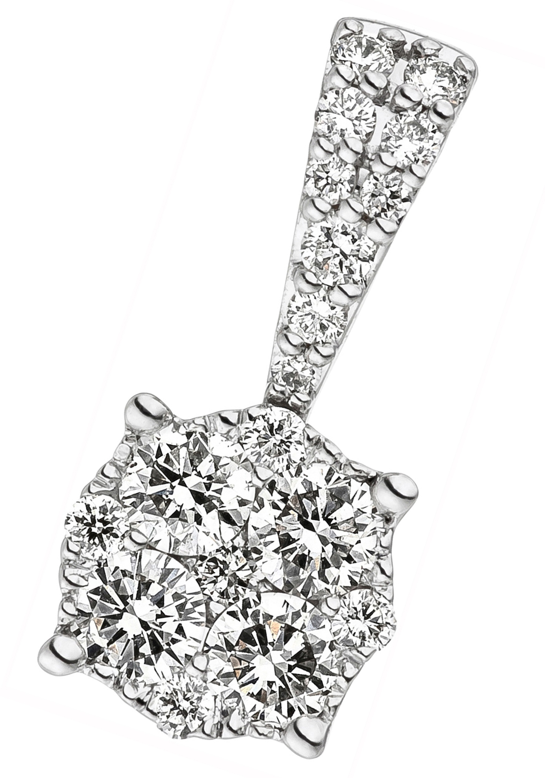 JOBO Kettenanhänger »Anhänger mit 18 Diamanten«, 585 Weißgold