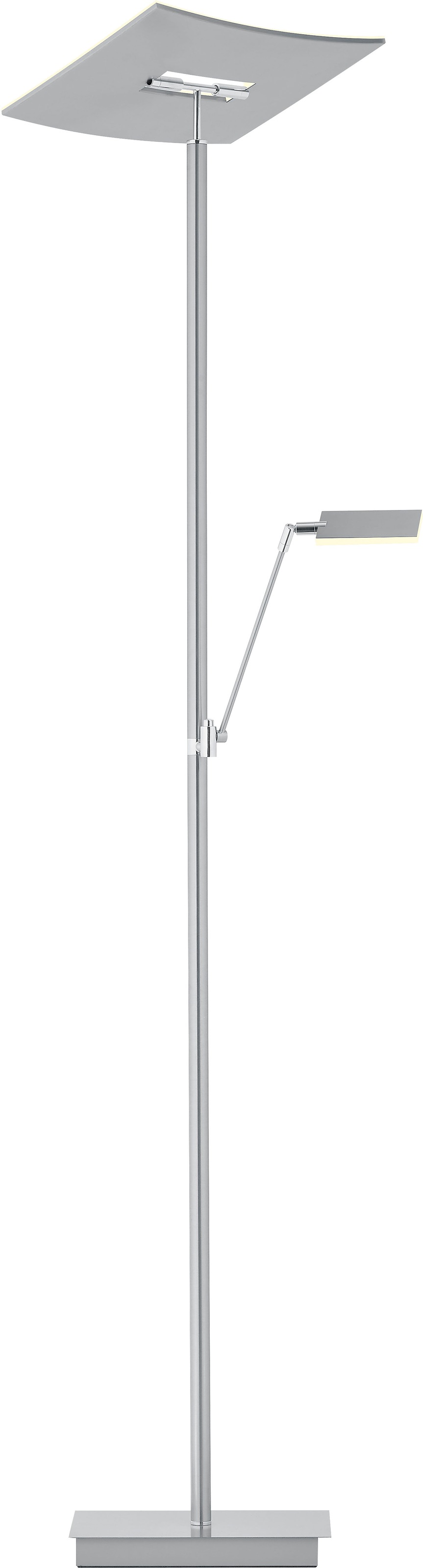 LED Stehlampe "MODENA X", 2, H: 180cm, 1 Stk.,mit Lesearm, silber, HELL HÖLLISCH GUTES LICHT, Wohnzimmer, Leuchten, Tastdimmer