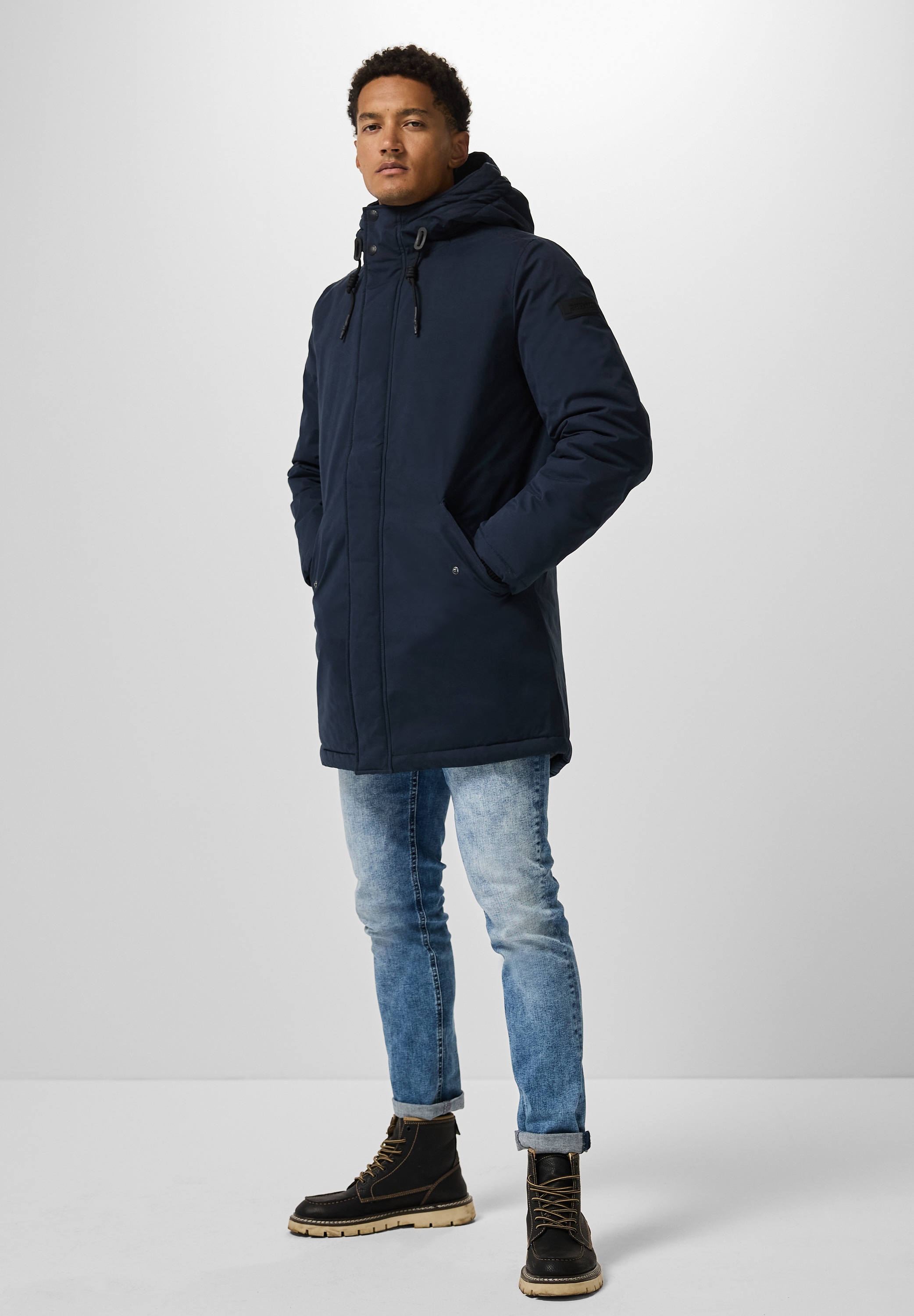 STREET ONE MEN Steppjacke, mit Kapuze, mit Kapuze