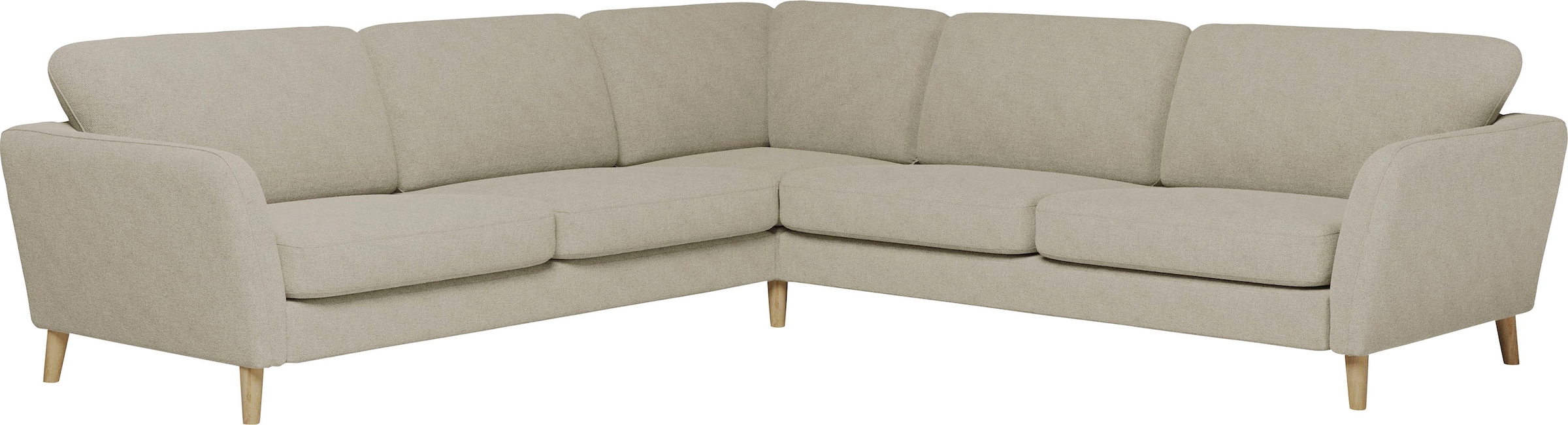 Home affaire Ecksofa »MARSEILLE 278/278 cm, L-Form,«, gleichschenklig, aus Eiche-Massivholz Beinen, verschiedene Bezüge
