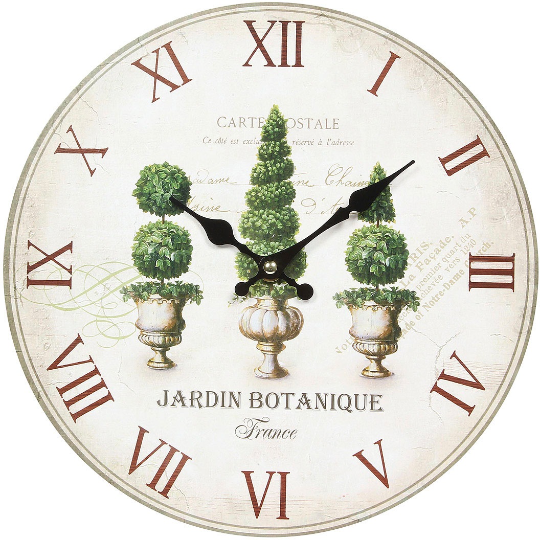 Ambiente Haus Wanduhr "Wanduhr - Plants 28cm" günstig online kaufen