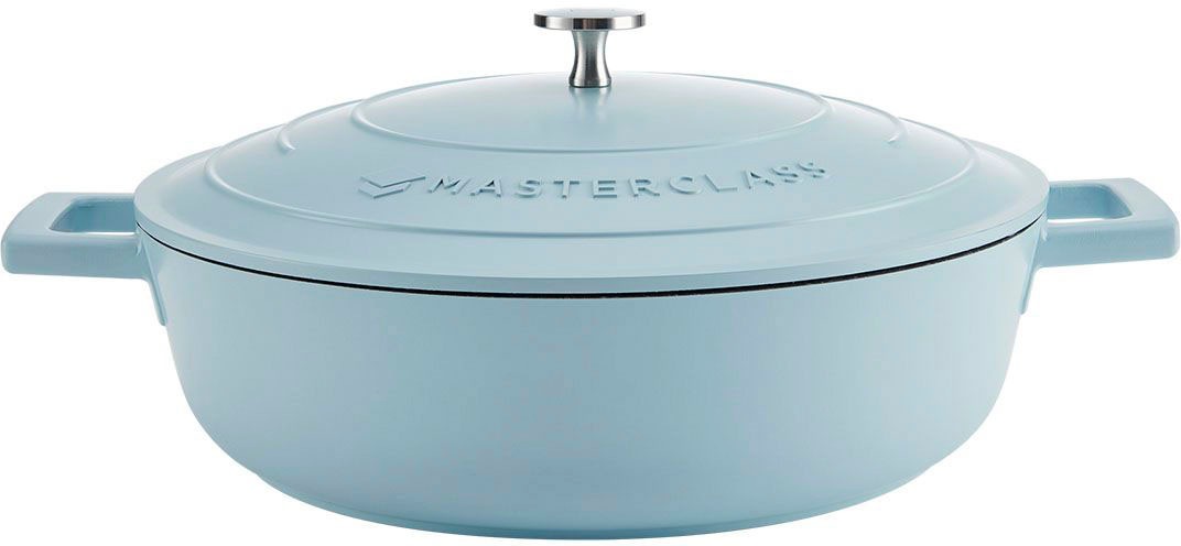 MasterClass Cast Aluminium 4L Shallow Casserole Dish Sky Blue