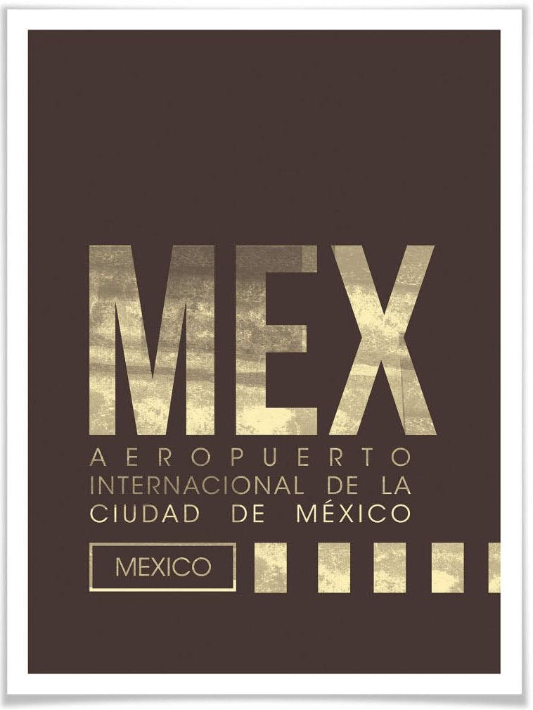 Wall-Art Poster »Wandbild MEX City«, Wandposter bestellen BAUR Flughafen, Mexico Bild, (1 Wandbild, Poster, Flughafen St.), 