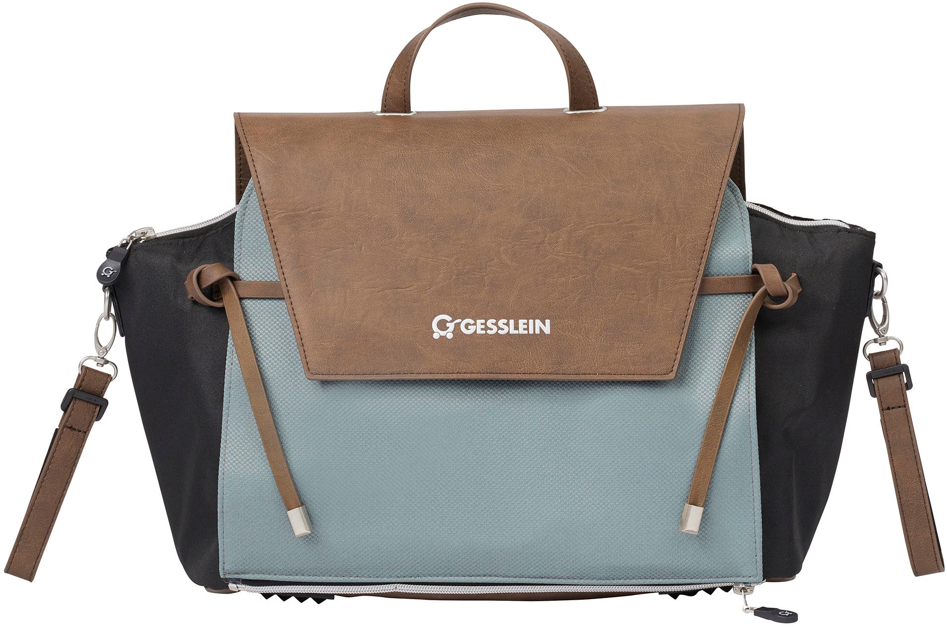 Gesslein Wickeltasche »N°4 tabak, mintgrün meliert«, mit Wickelauflage und Flaschenhalter, Made in Germany