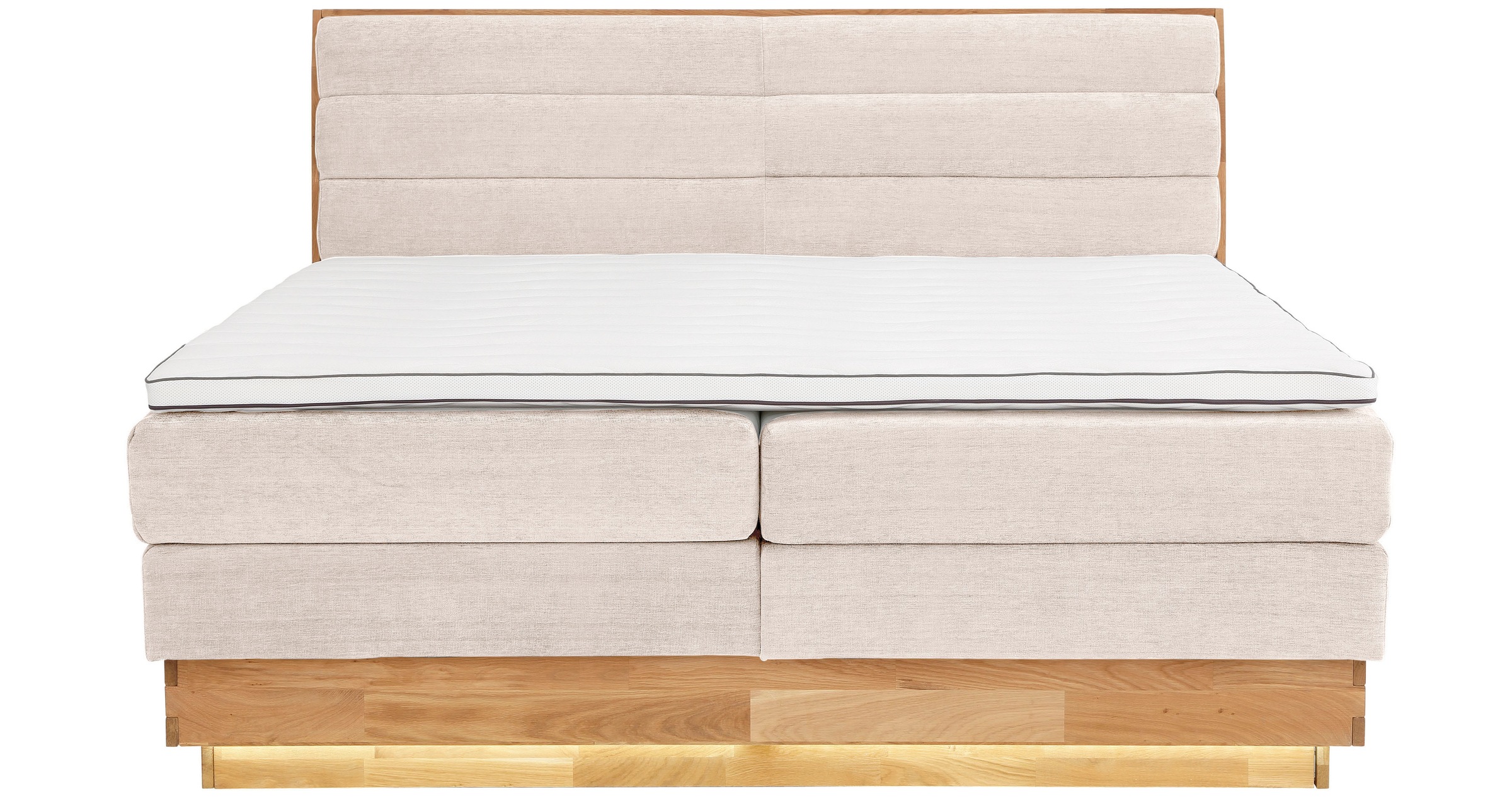 OTTO products Boxspringbett, LED-Beleuchtung, mit zertifizierten, recycelten Bezugsstoffen