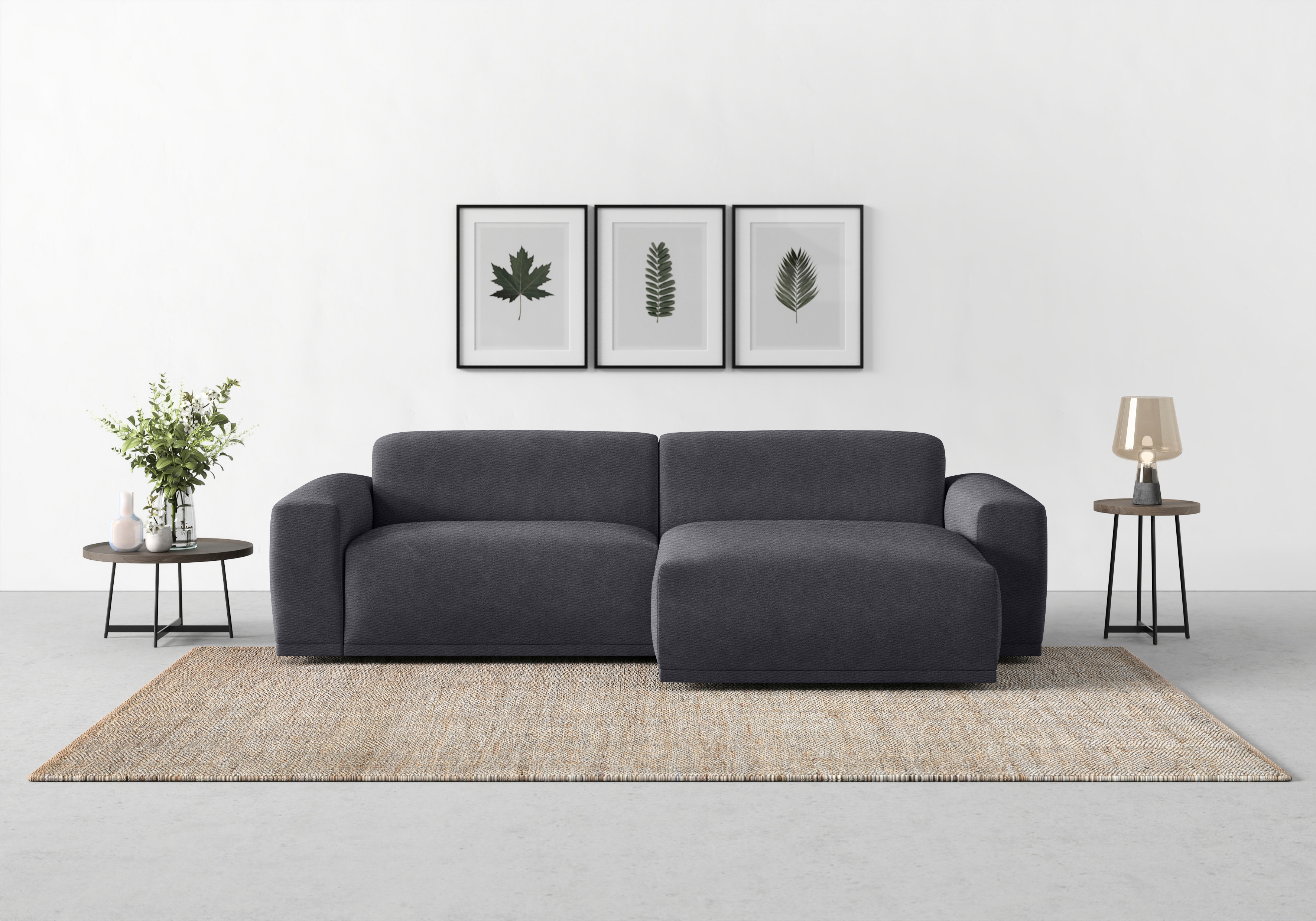TRENDMANUFAKTUR Ecksofa "Braga, mit hochwertigem Kaltschaum, L-Form, Japandi-Design" modernes Sofa, Couch mit hohem Sitzkomfort, 255/72/160 cm (B/H/T)