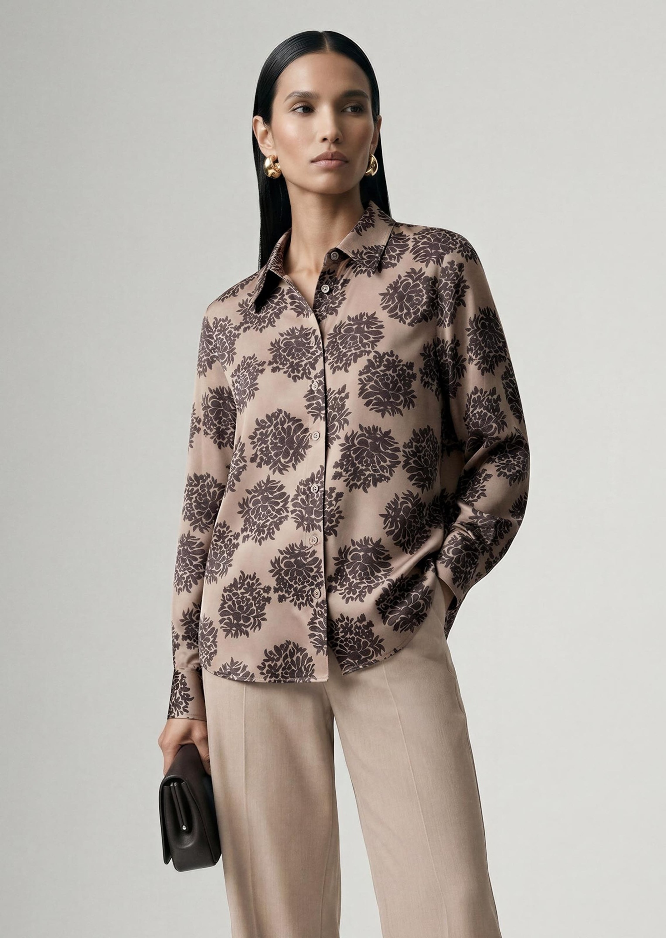 MADELEINE Langarmbluse »Bluse Hemdbluse mit floralem Print«