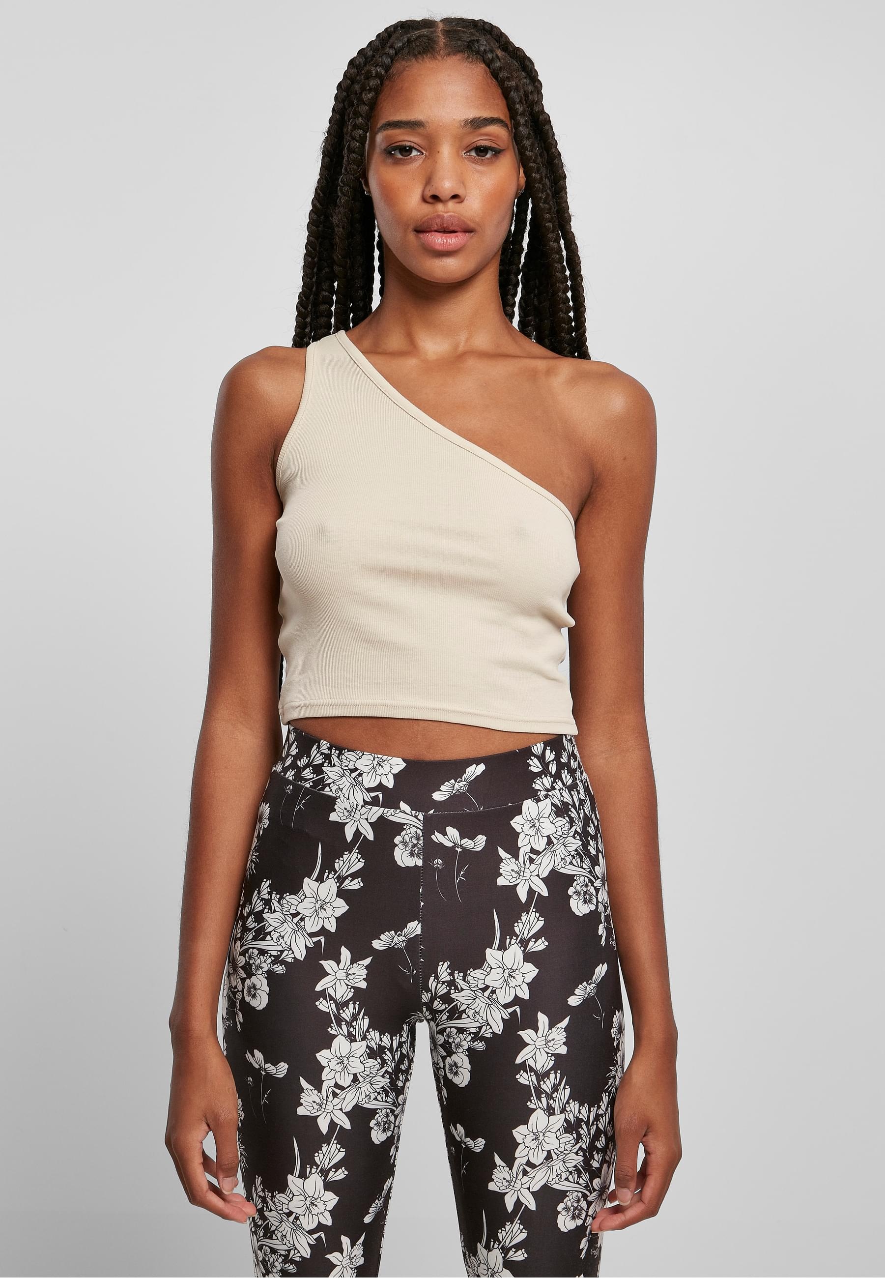 URBAN CLASSICS Muskelshirt »Urban Classics Damen Ladies Cropped Asymmetric Top«, (1 tlg.)
