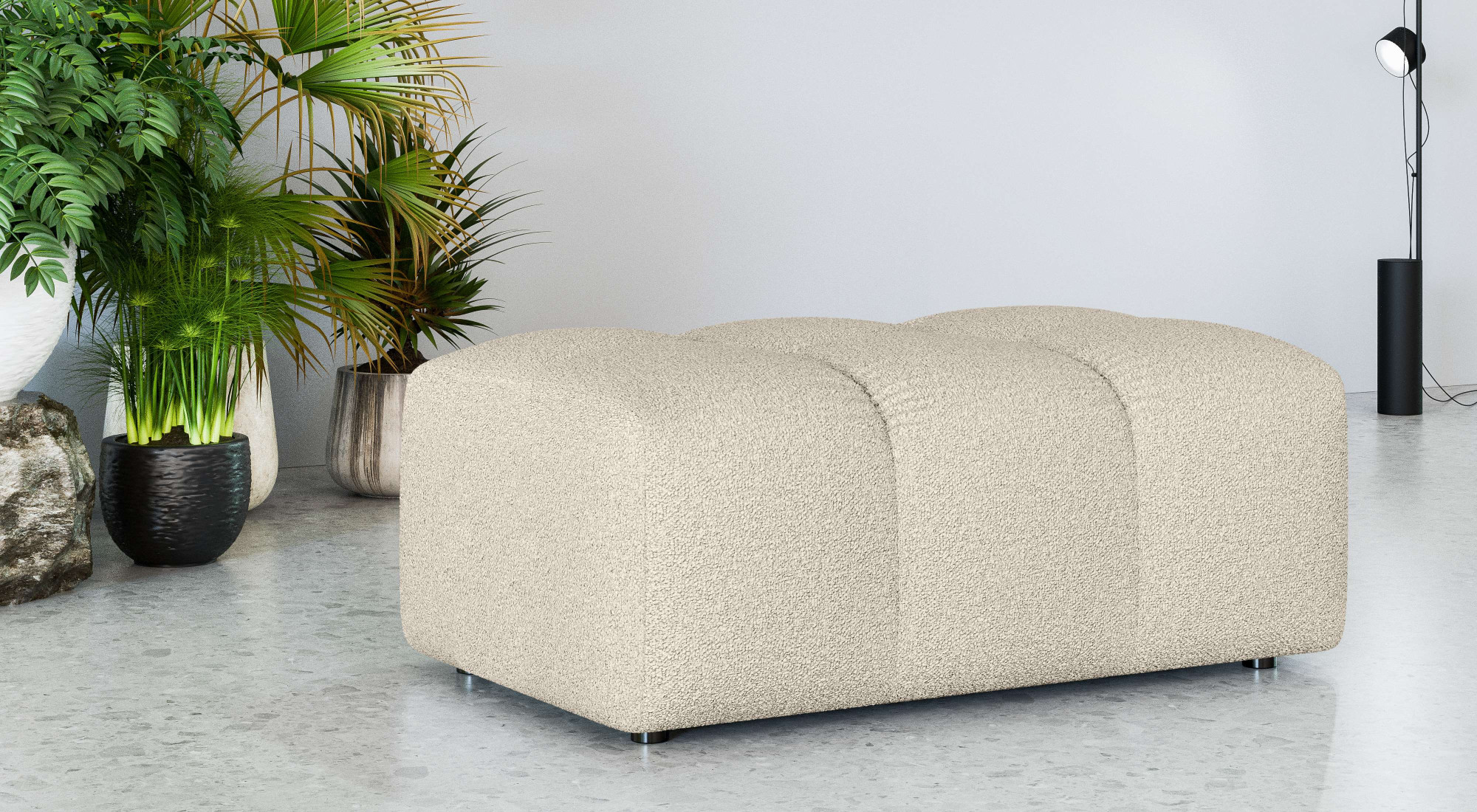 OTTO home Polsterhocker "TUURE Sitzhocker, Bubble-Optik, Maße B/T/H: 124/80/46 cm" moderne Steppung, hoher Sitzkomfort und modernes Design