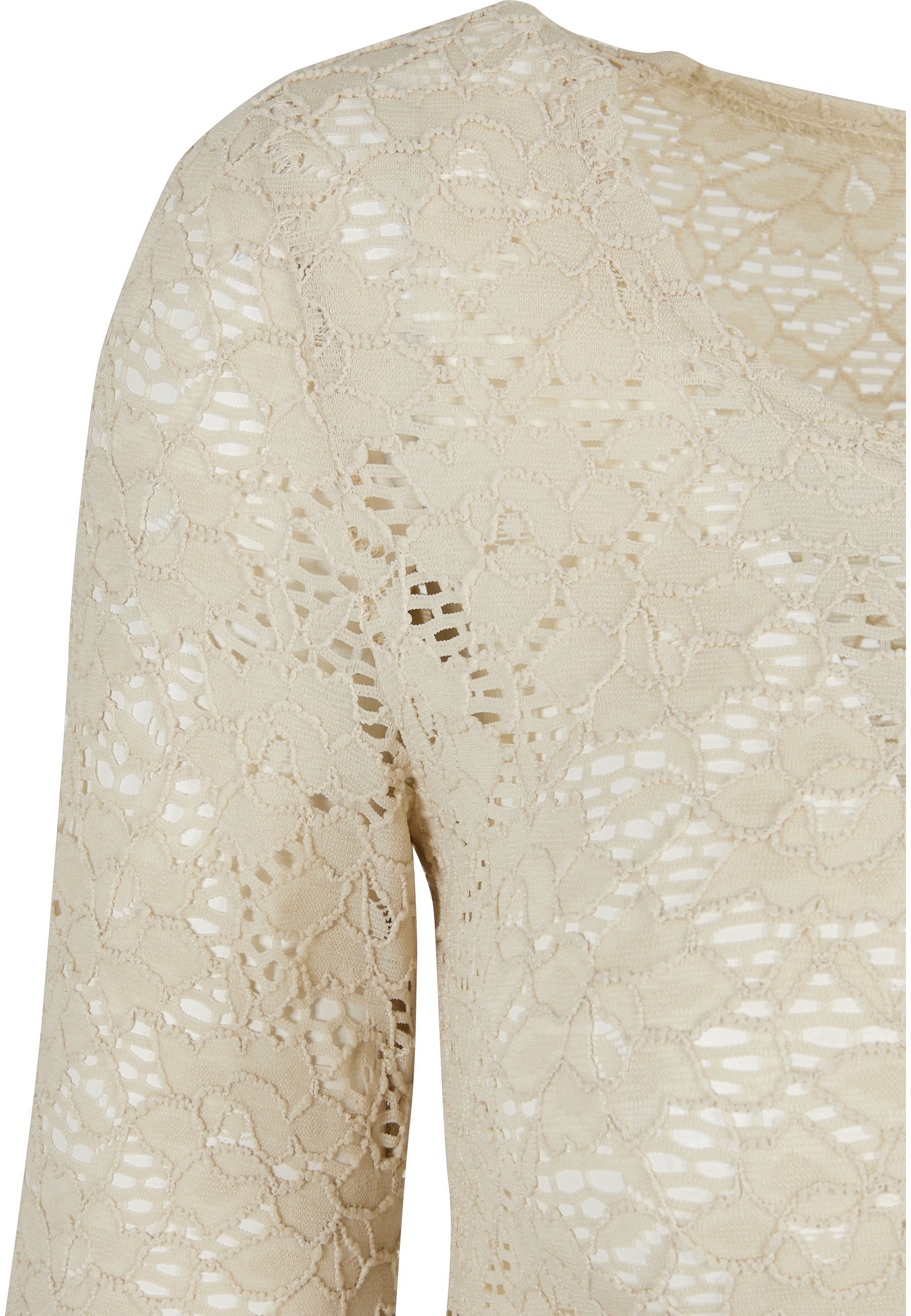 URBAN CLASSICS Longsleeve »Urban Classics Damen Ladies Cropped Lace Longsleeve« 1 Stk.