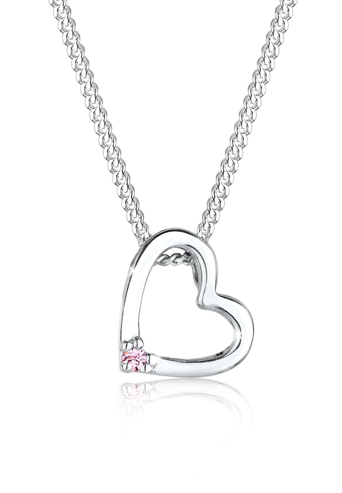 Elli Silberkette »Halskette Herz Schmuck Geschenk mit Kristallen von Swarovski® 925 Sterling Silber«