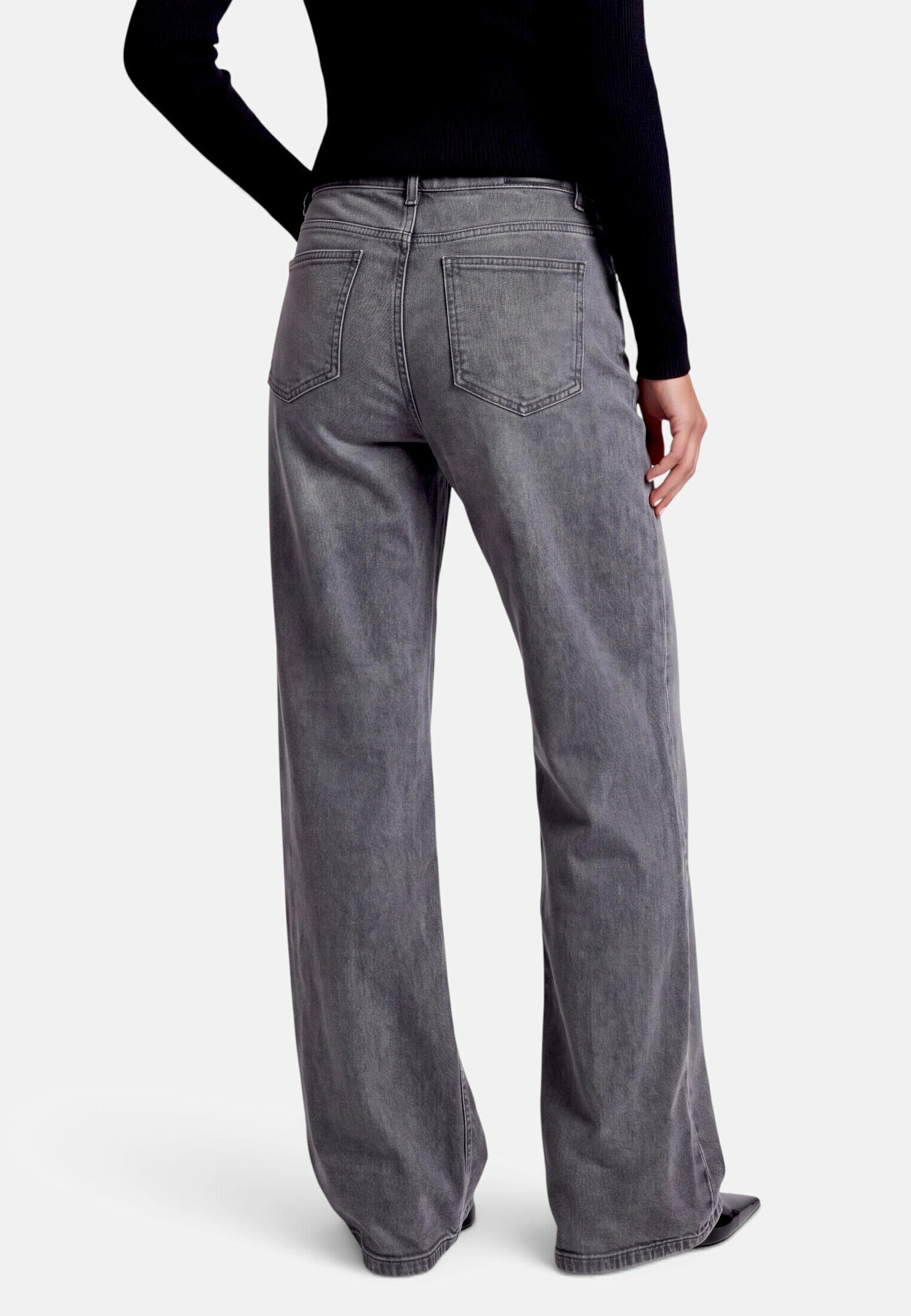 Zero Bequeme Jeans »Damen fit Jeans mit weitem Bein Witney«