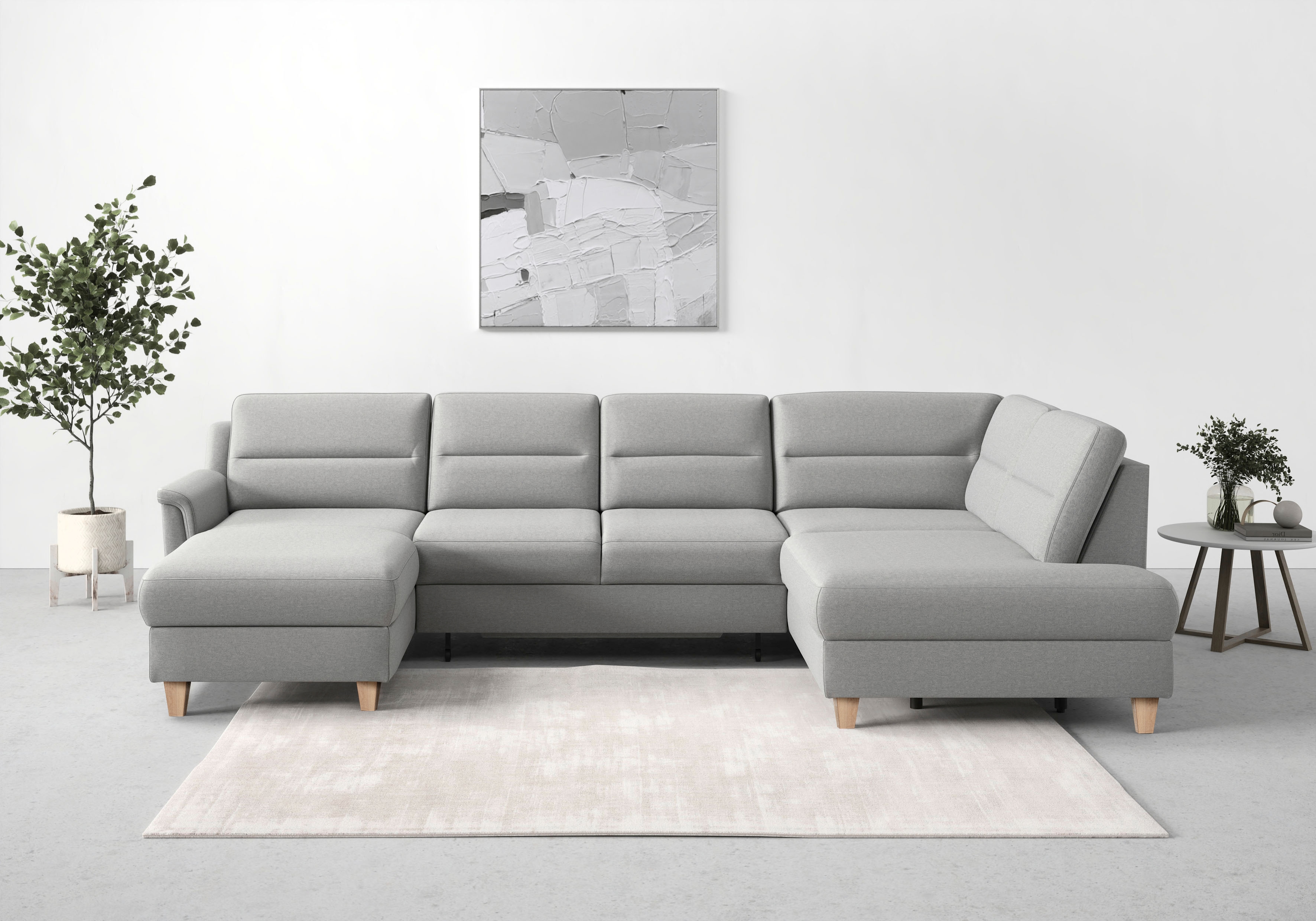 sit&more Wohnlandschaft "Farö U-Form" inklusive Federkern, wahlweise mit Schlaffunktion und Bettkasten