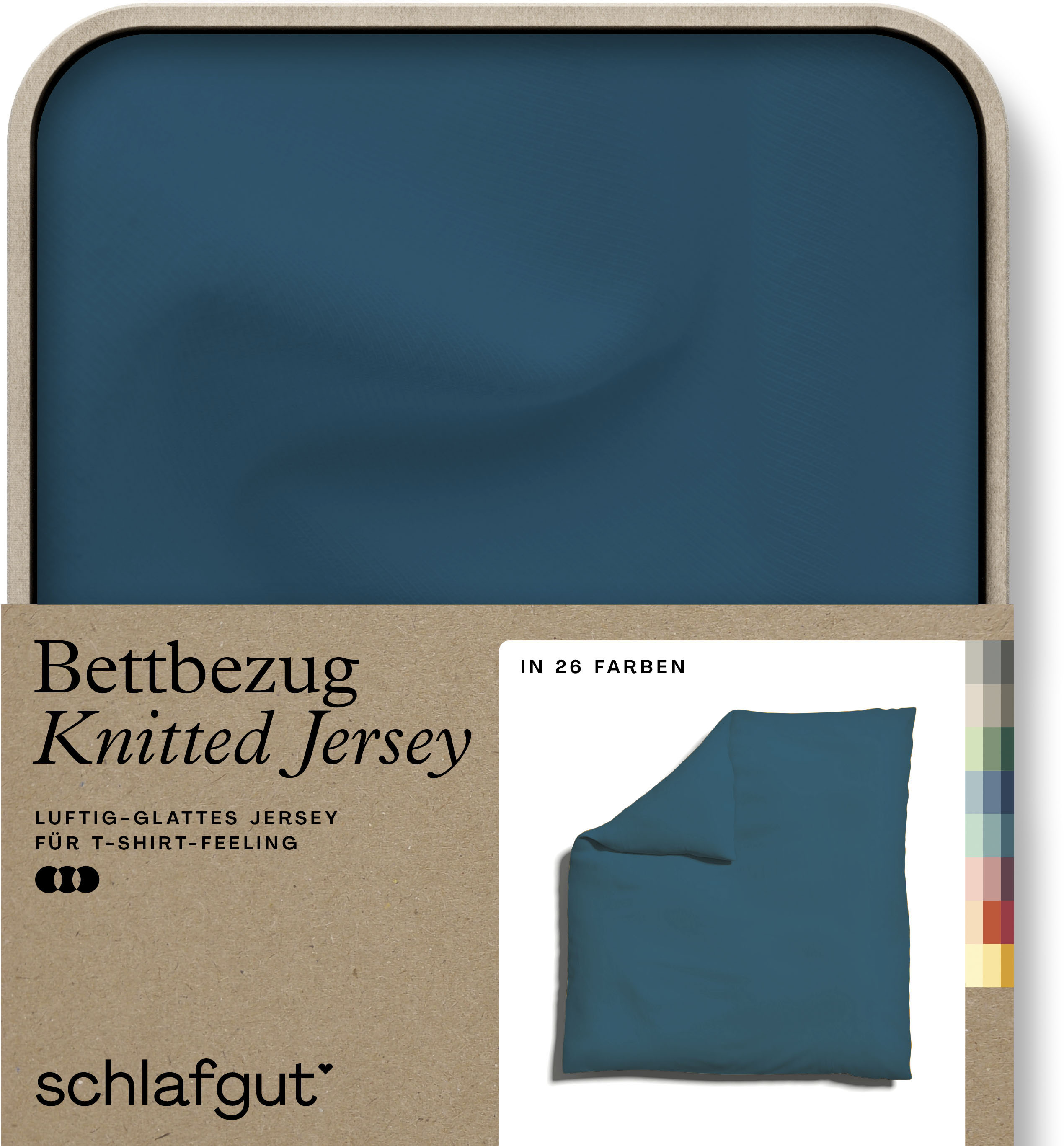 Schlafgut 1100000002199 "Premium Bettbezug Knitted Jersey (1 St)" Ton-in-Ton Reißverschluss, Bio-Baumwolle mit Elasthan, Uni, OEKO Tex
