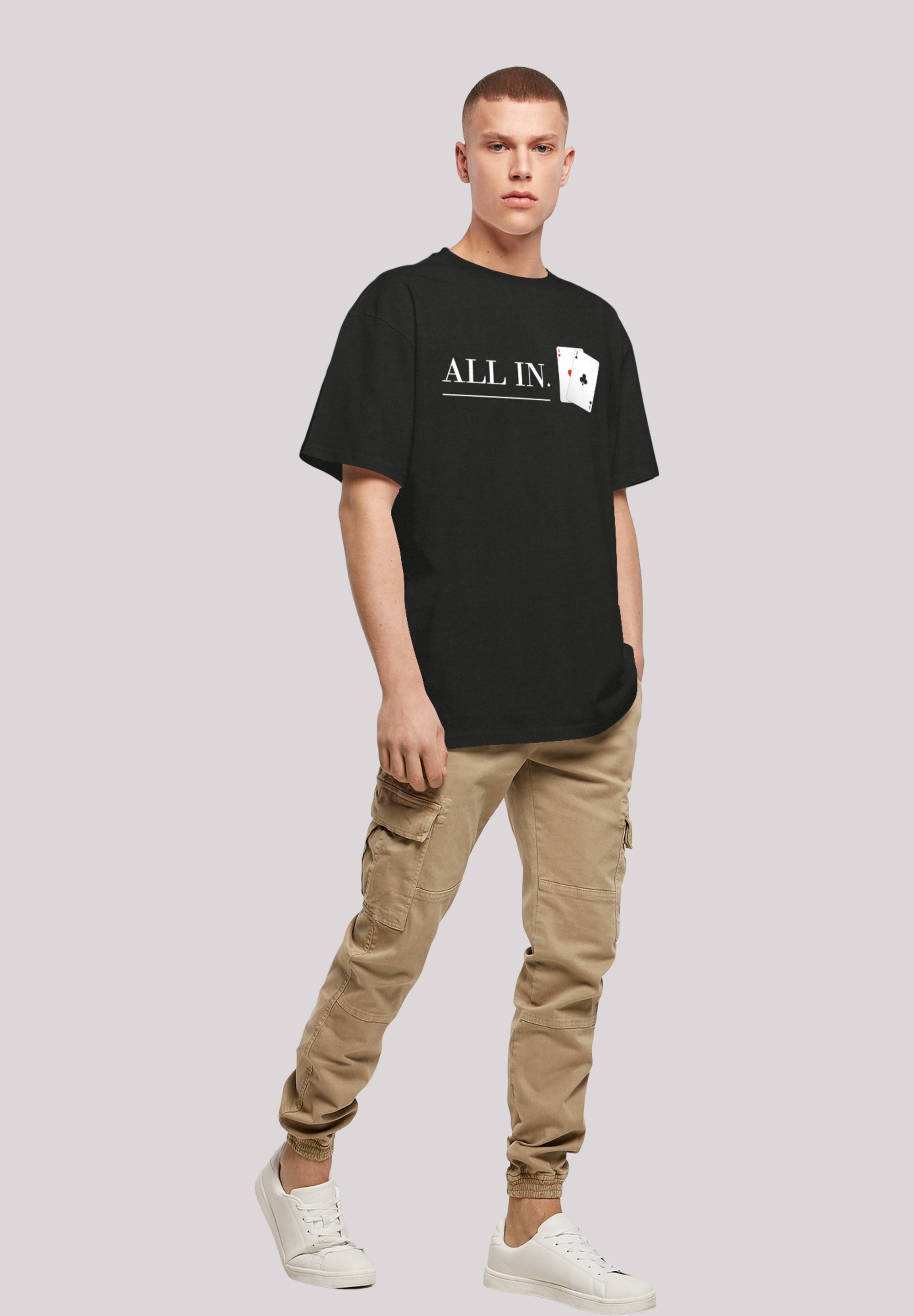 F4NT4STIC T-Shirt »Poker All In Karten« Print