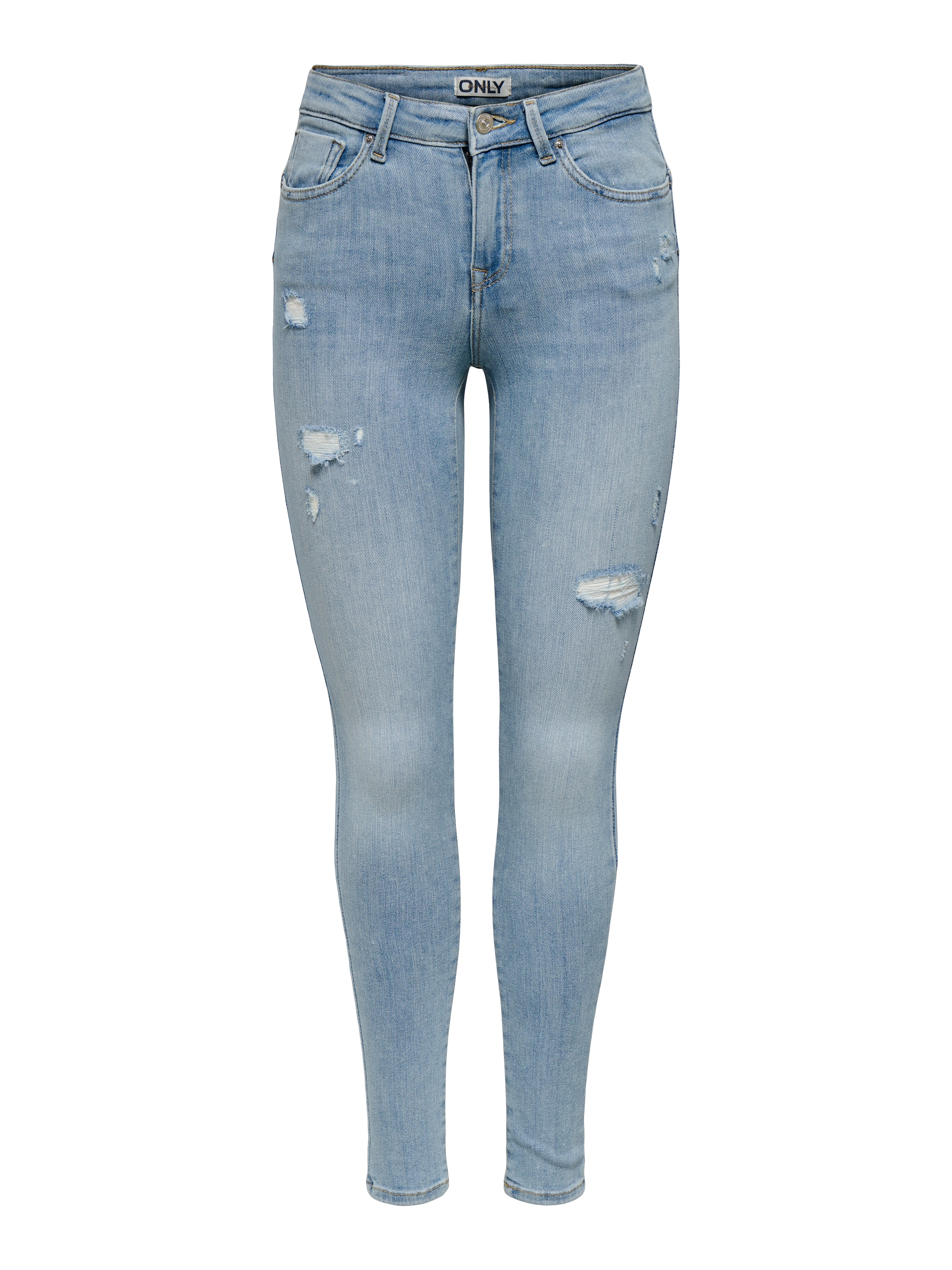 ONLY Skinny-fit-Jeans "ONLPOWER MID DEST SKINNY DNM" mit Destroyed Details günstig online kaufen