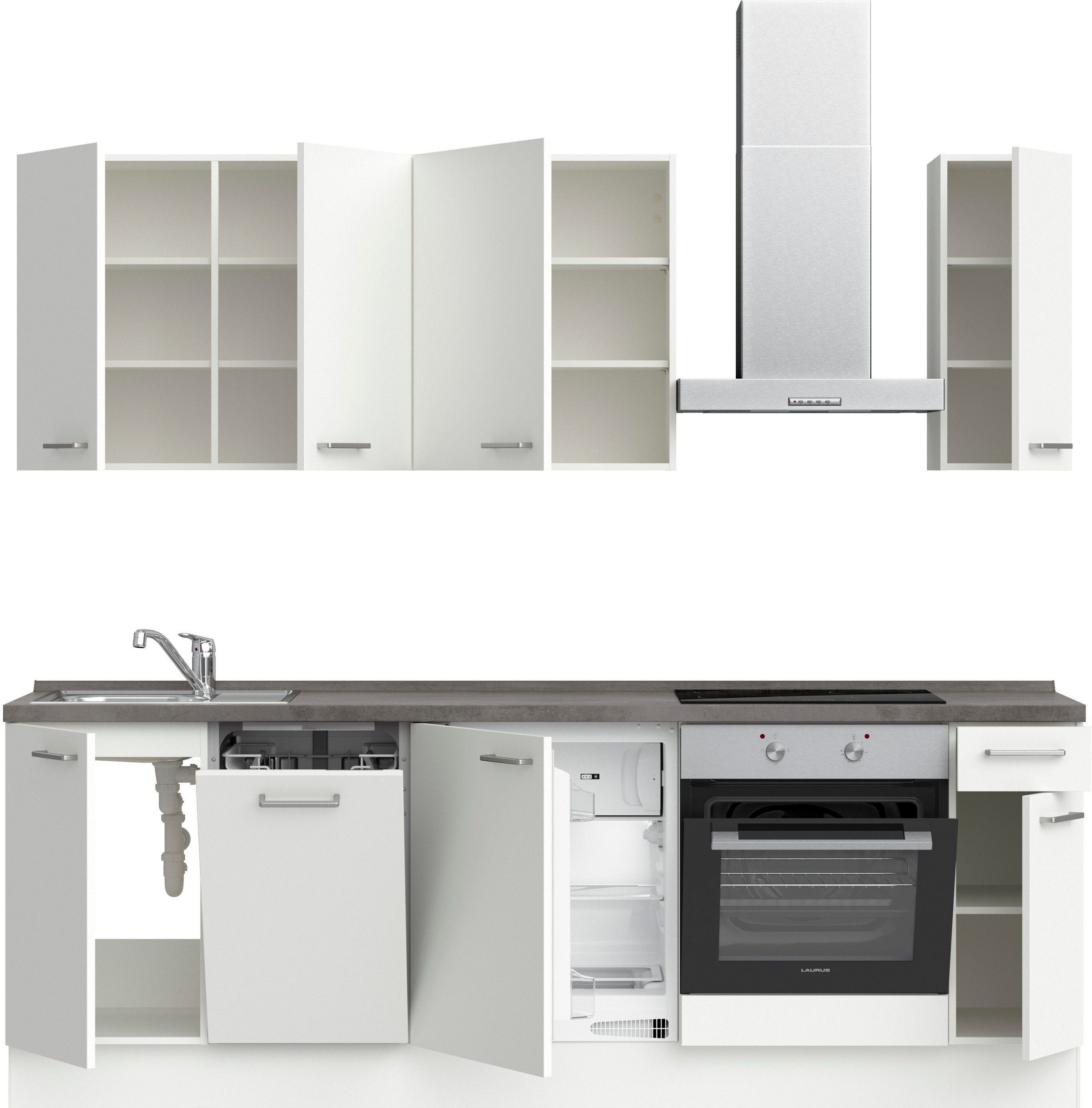 nobilia® Küchenzeile »"Touch I"«, vormontiert, Ausrichtung wählbar, Breite 240 cm, wahlw. mit E-Geräten